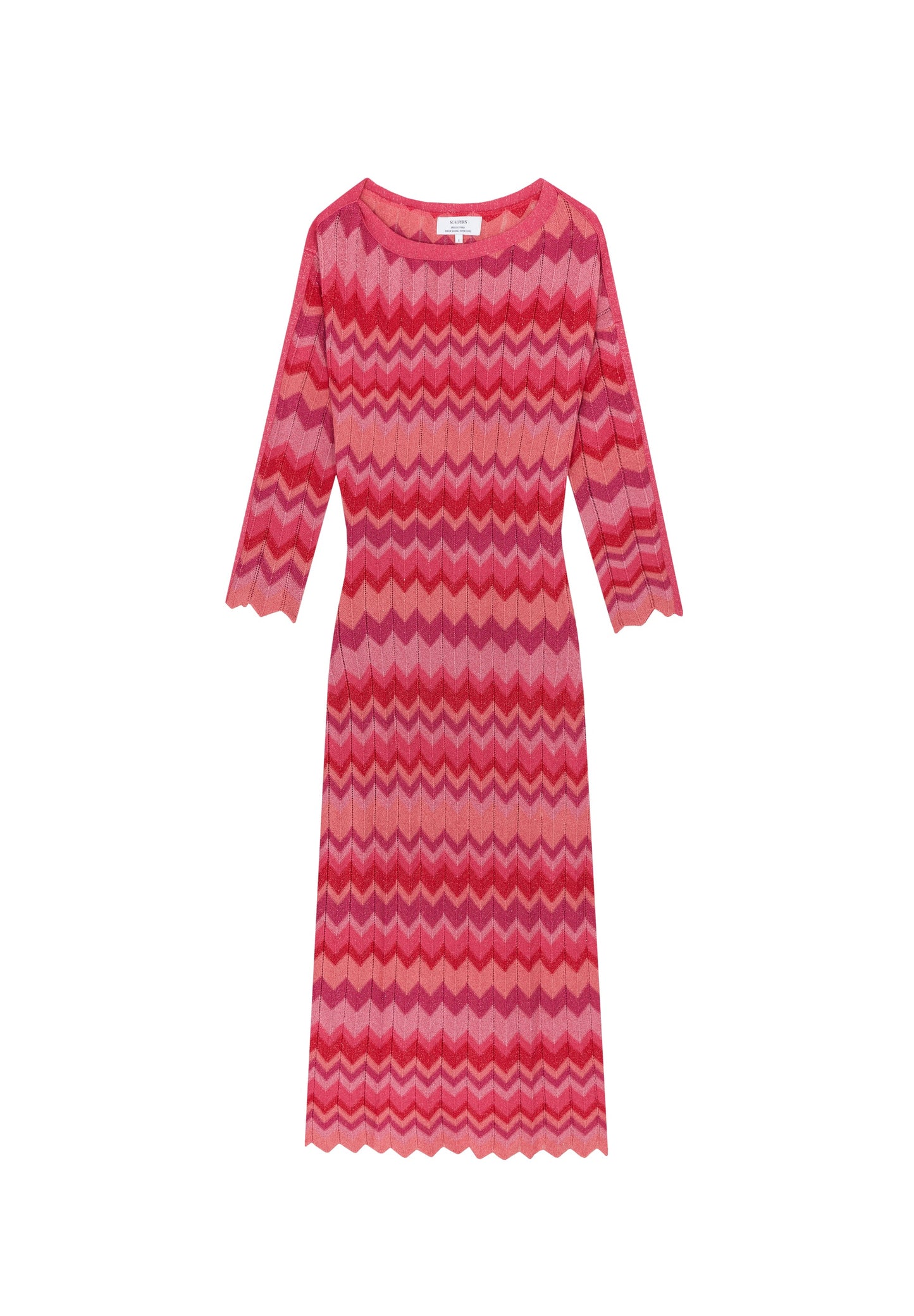 VESTIDO MIDI PUNTO ZIGZAG LUREX