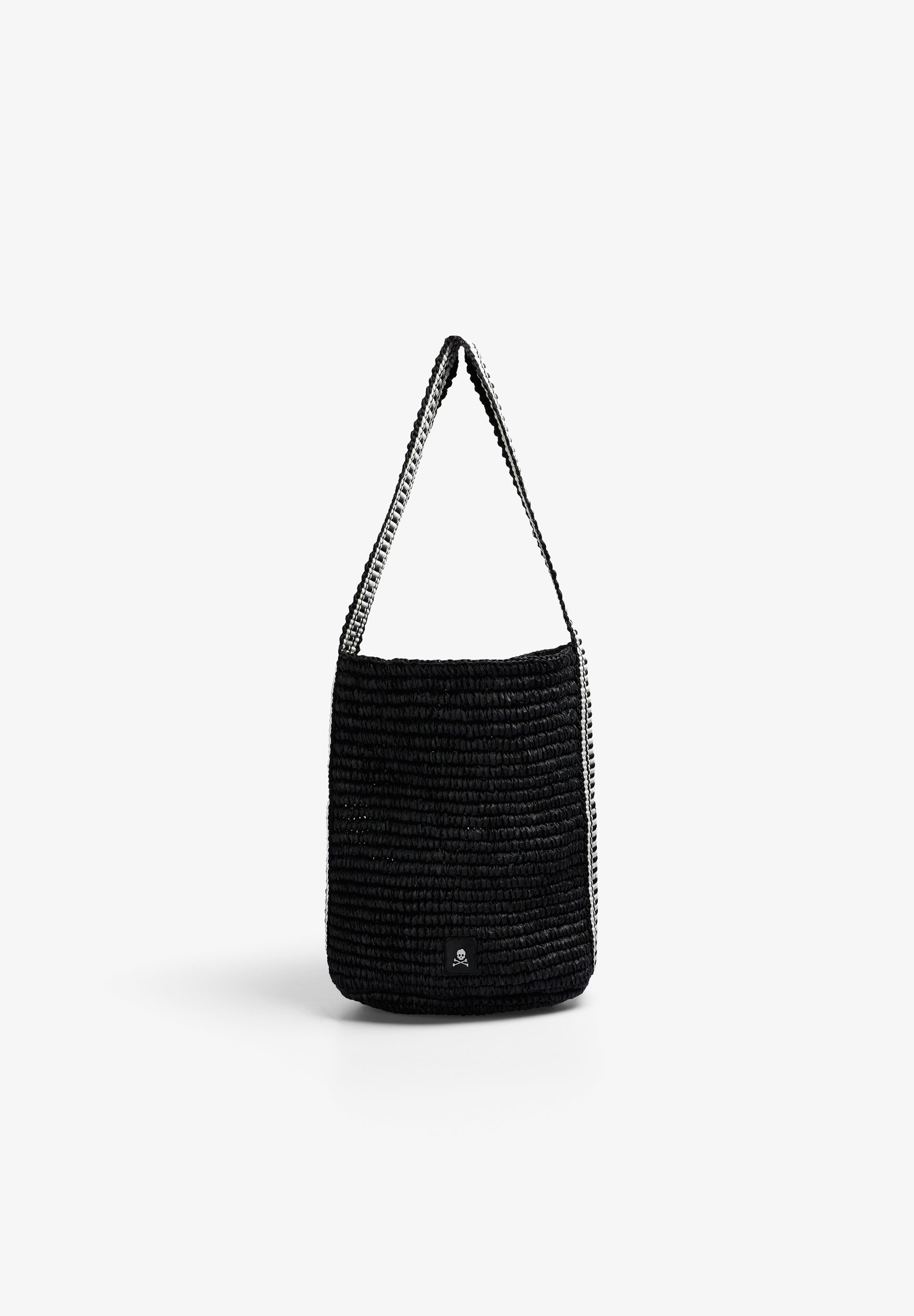 BOLSO CUBO RAFIA BICOLOR