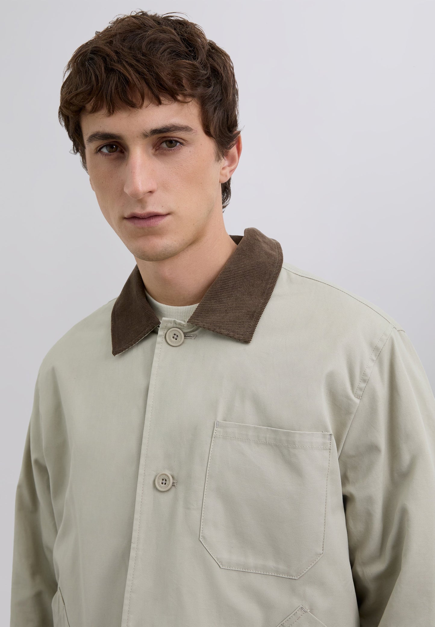CHAQUETA CUELLO PANA CONTRASTE
