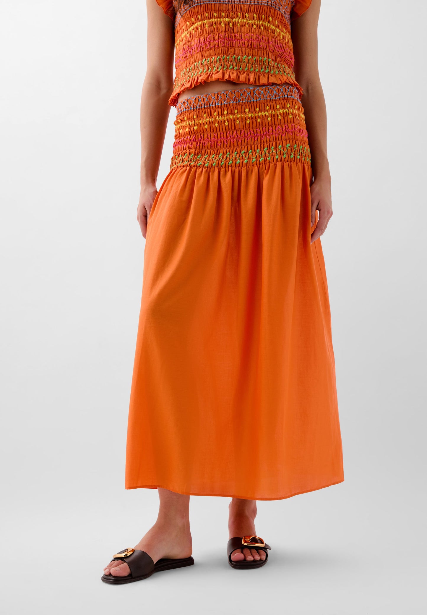 FALDA NIDO DE ABEJA MULTICOLOR