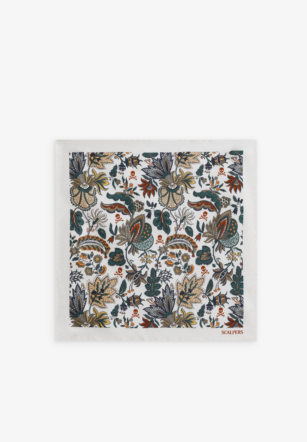 PAÑUELO SEDA ESTAMPADO FLORES