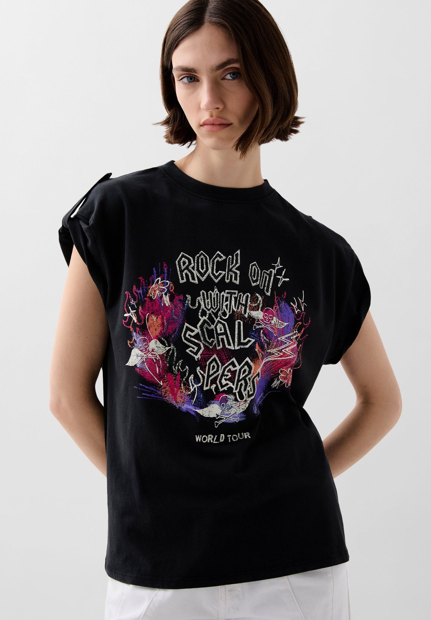 POLERA ROCK PRINT FRONTAL