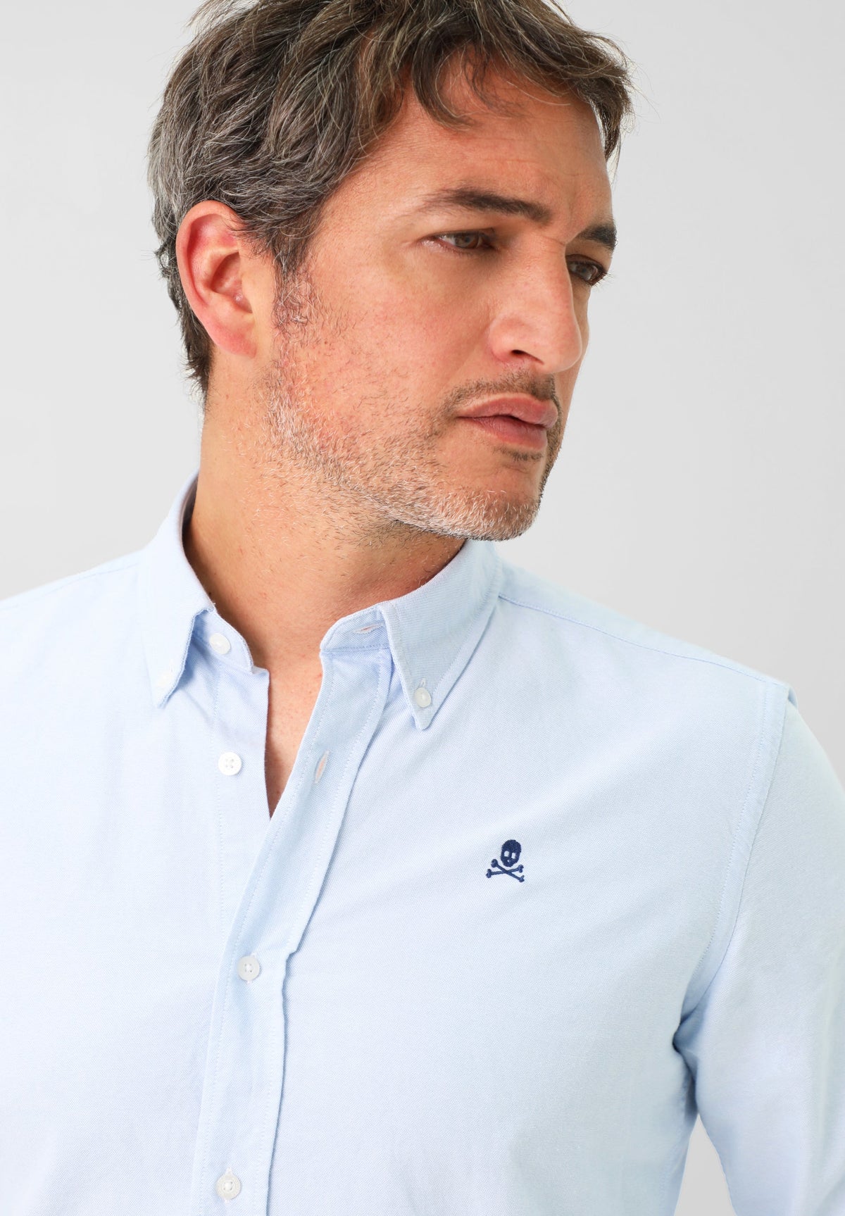 CAMISA OXFORD CALAVERA CONTRASTE