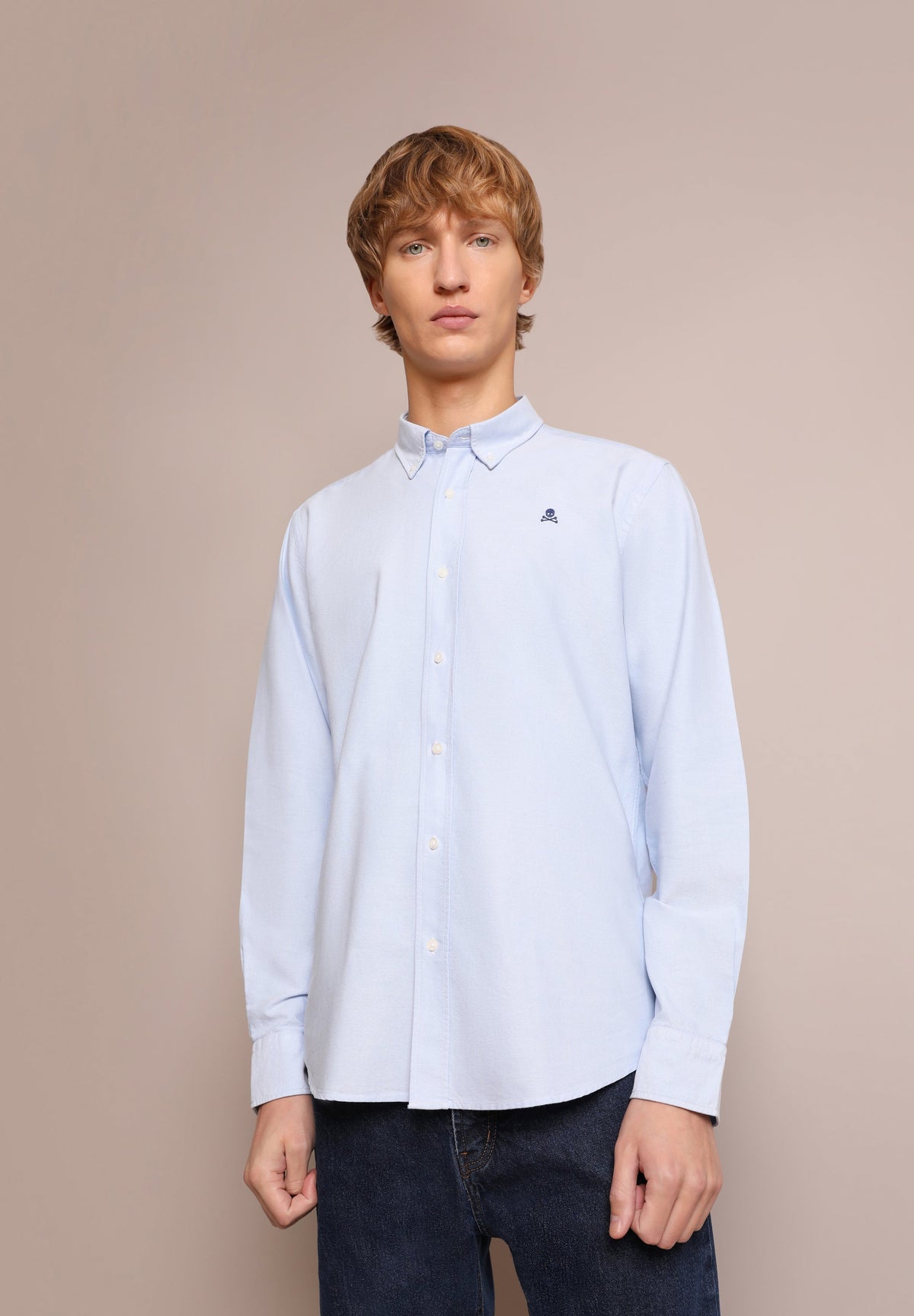 CAMISA OXFORD CALAVERA CONTRASTE