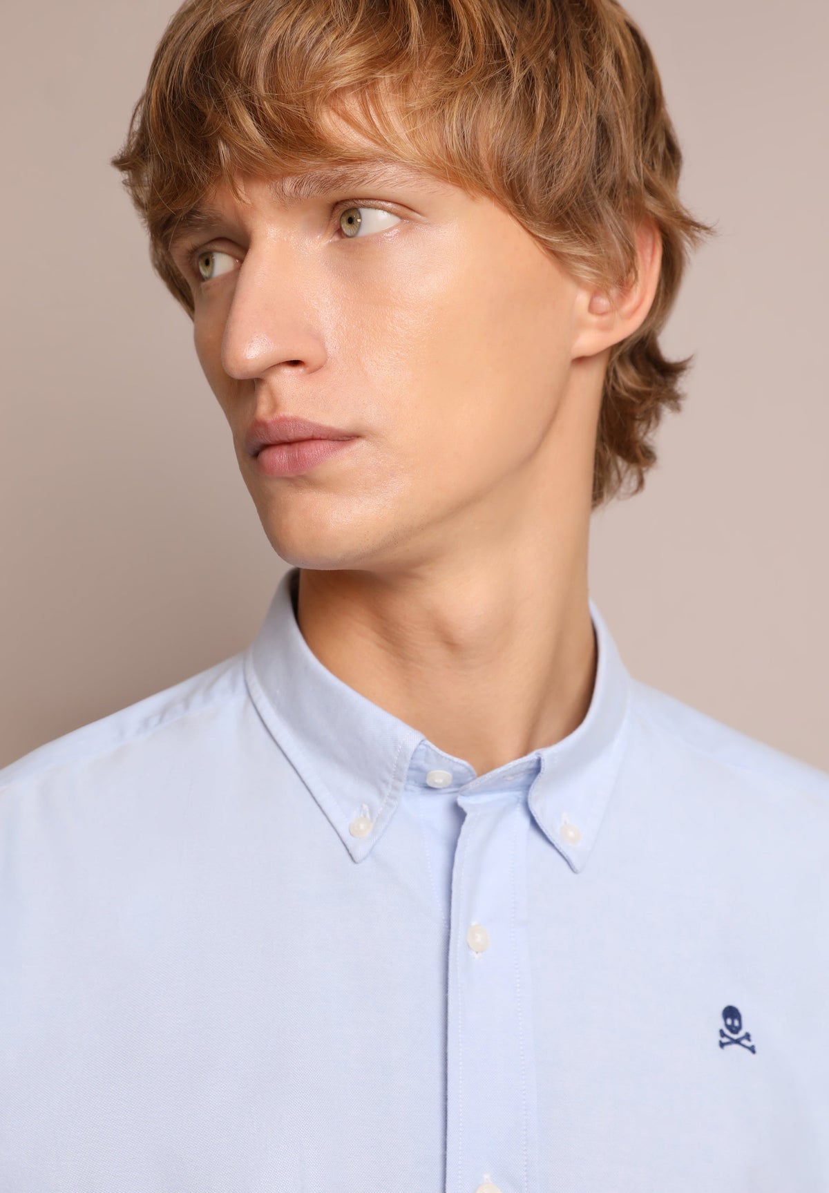 CAMISA OXFORD CALAVERA CONTRASTE