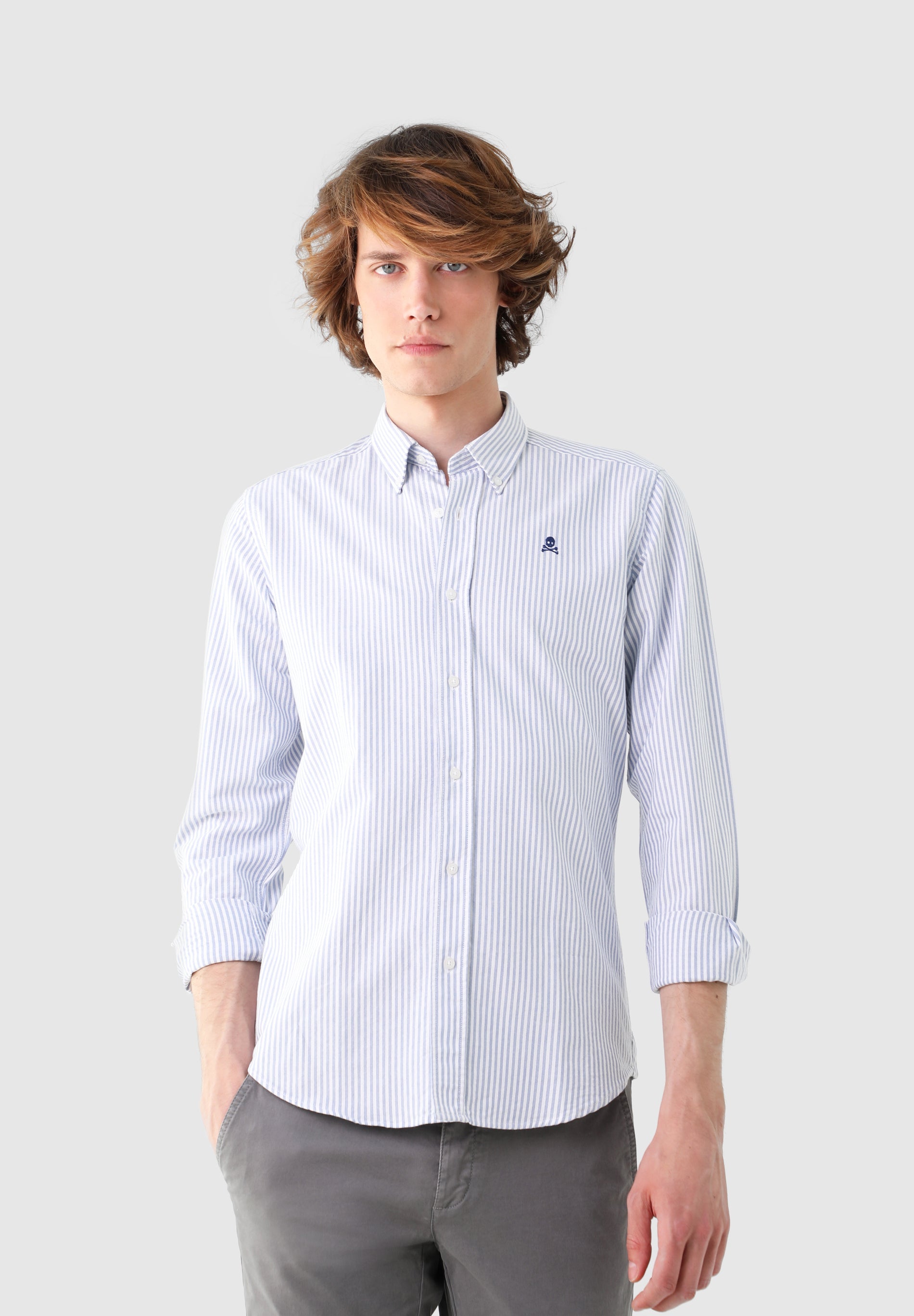 CAMISA OXFORD CALAVERA CONTRASTE