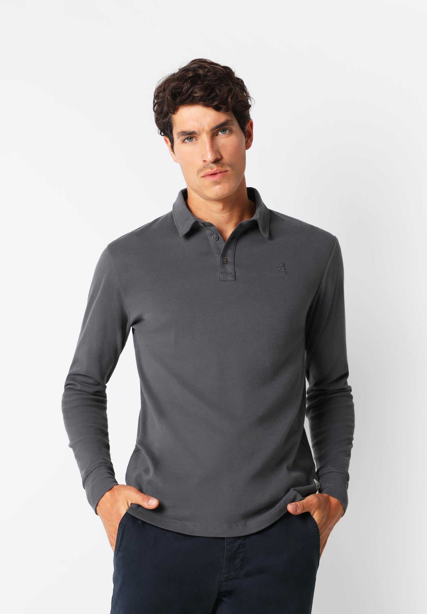 POLO MANGA LARGA PEACH