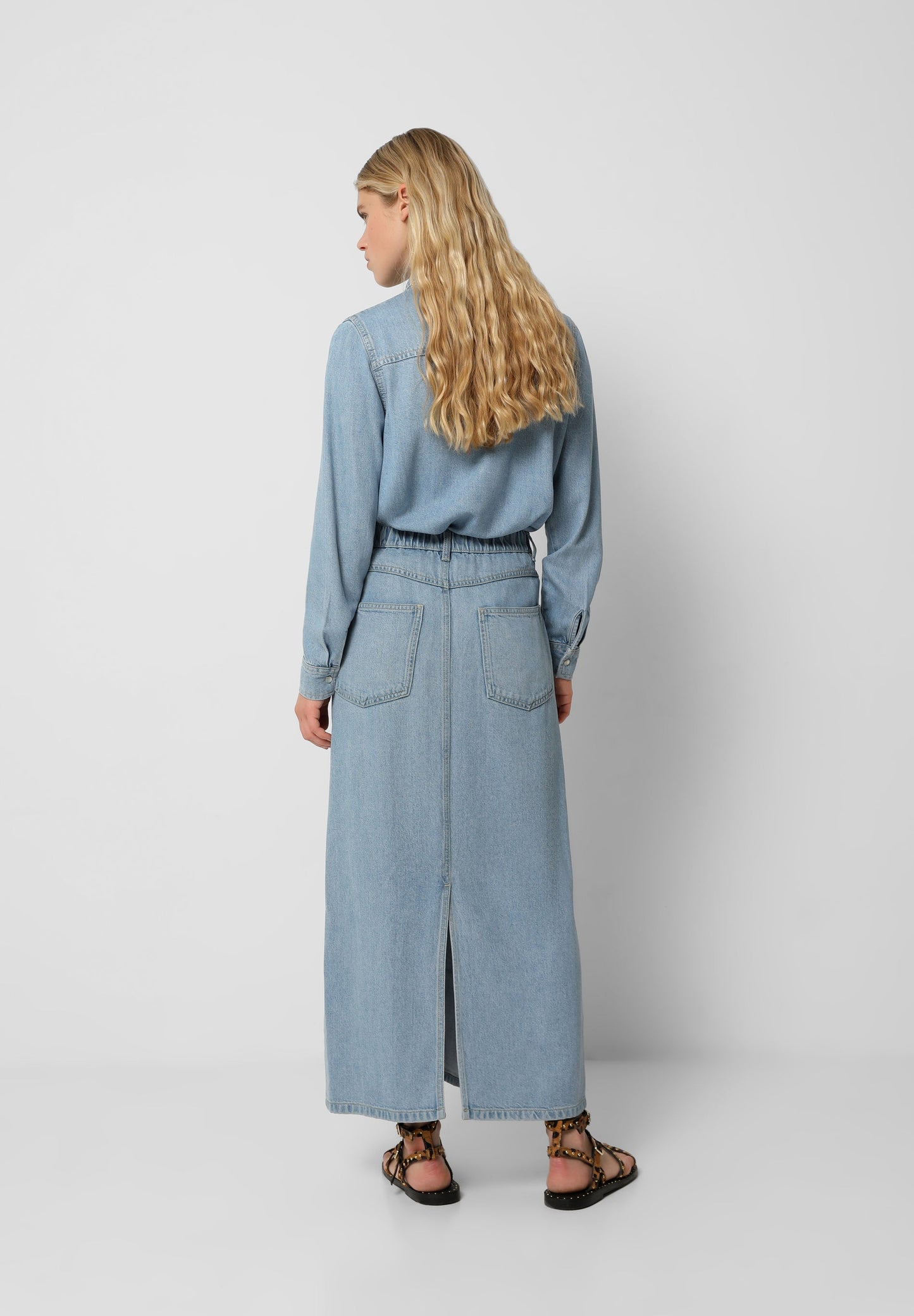 FALDA DENIM MIDI