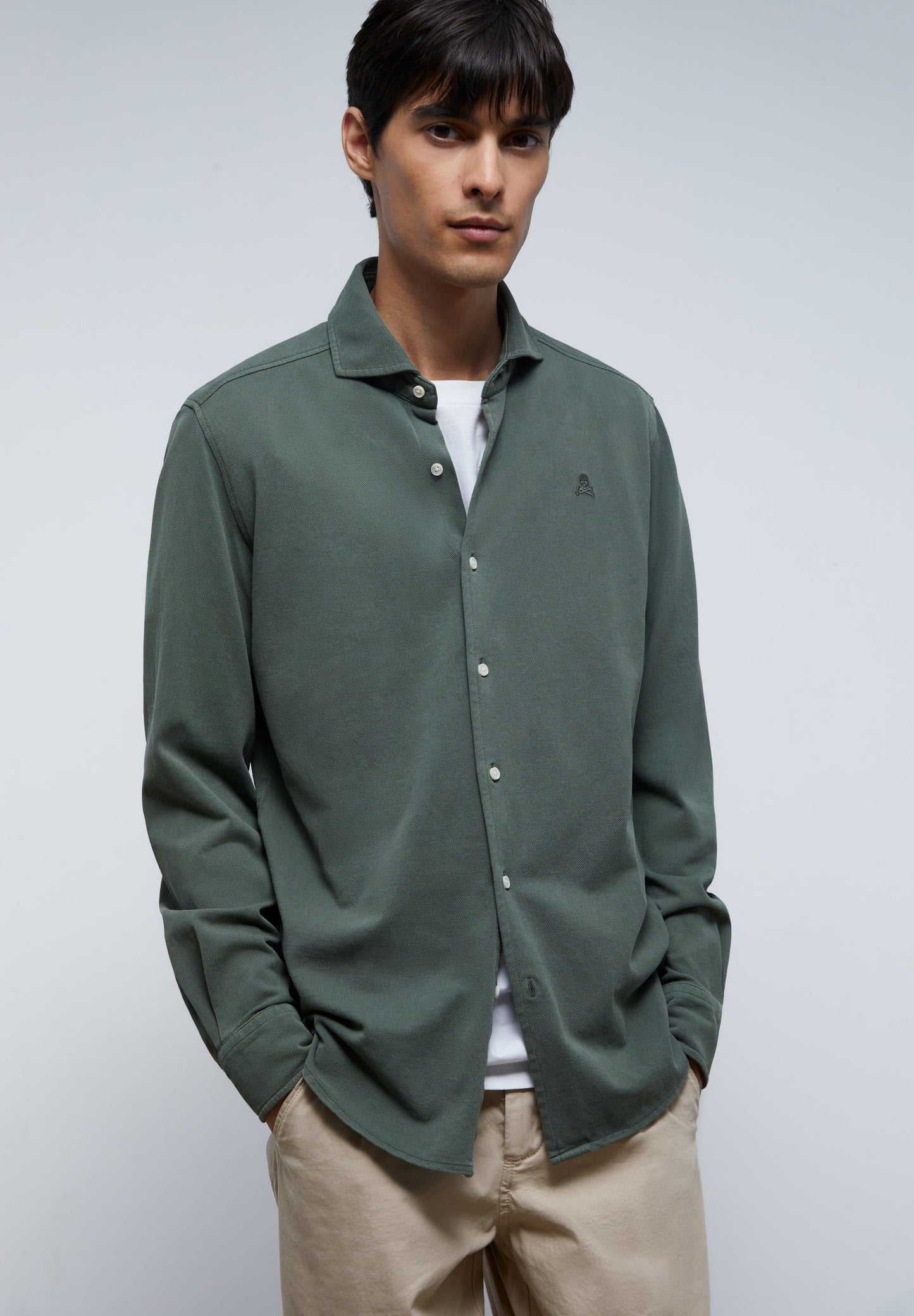 CAMISA PIQUÉ CALAVERA TONO