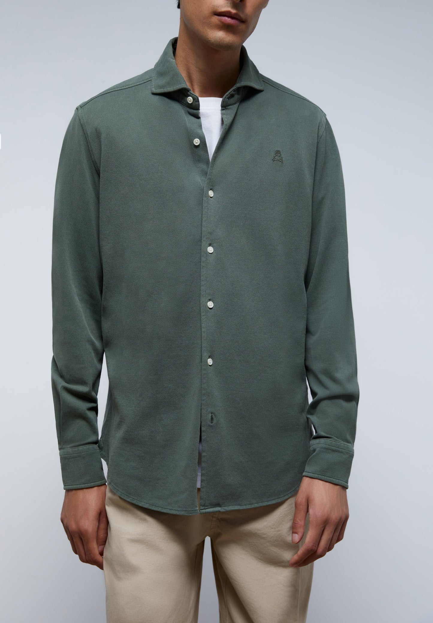 CAMISA PIQUÉ CALAVERA TONO