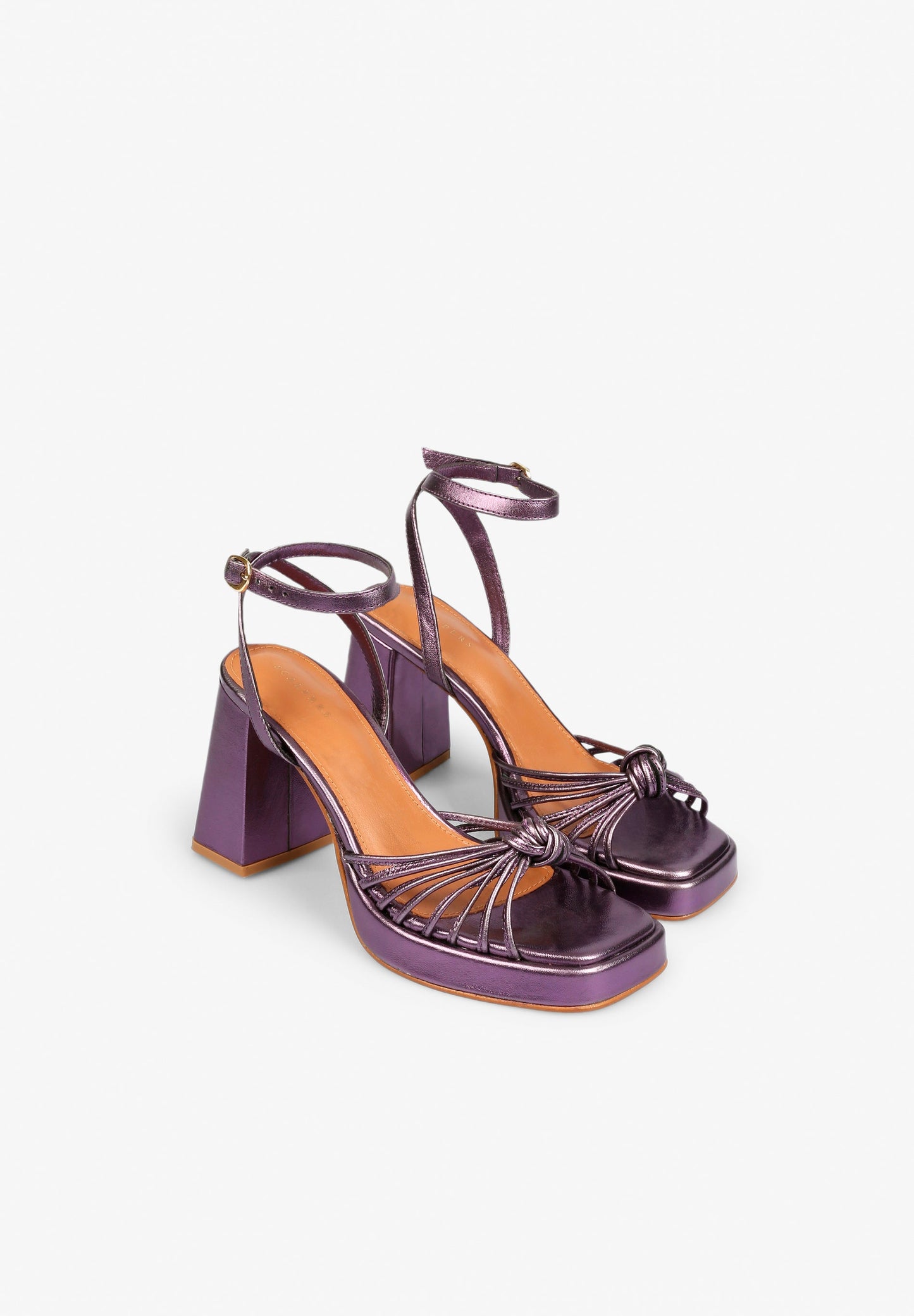 SANDALIAS TACÓN METALIZADAS NUDO