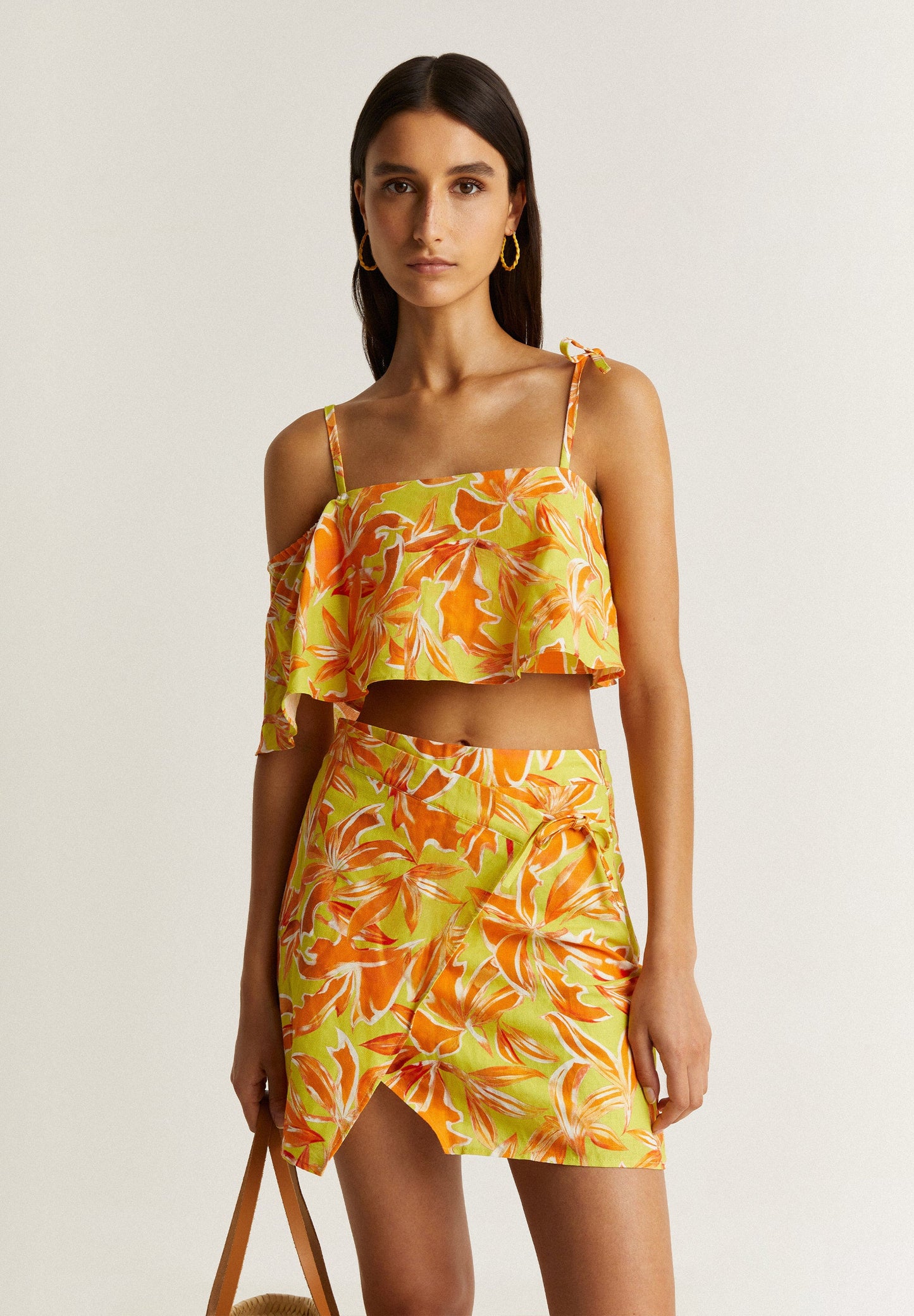 FALDA MINI LINO TROPICAL