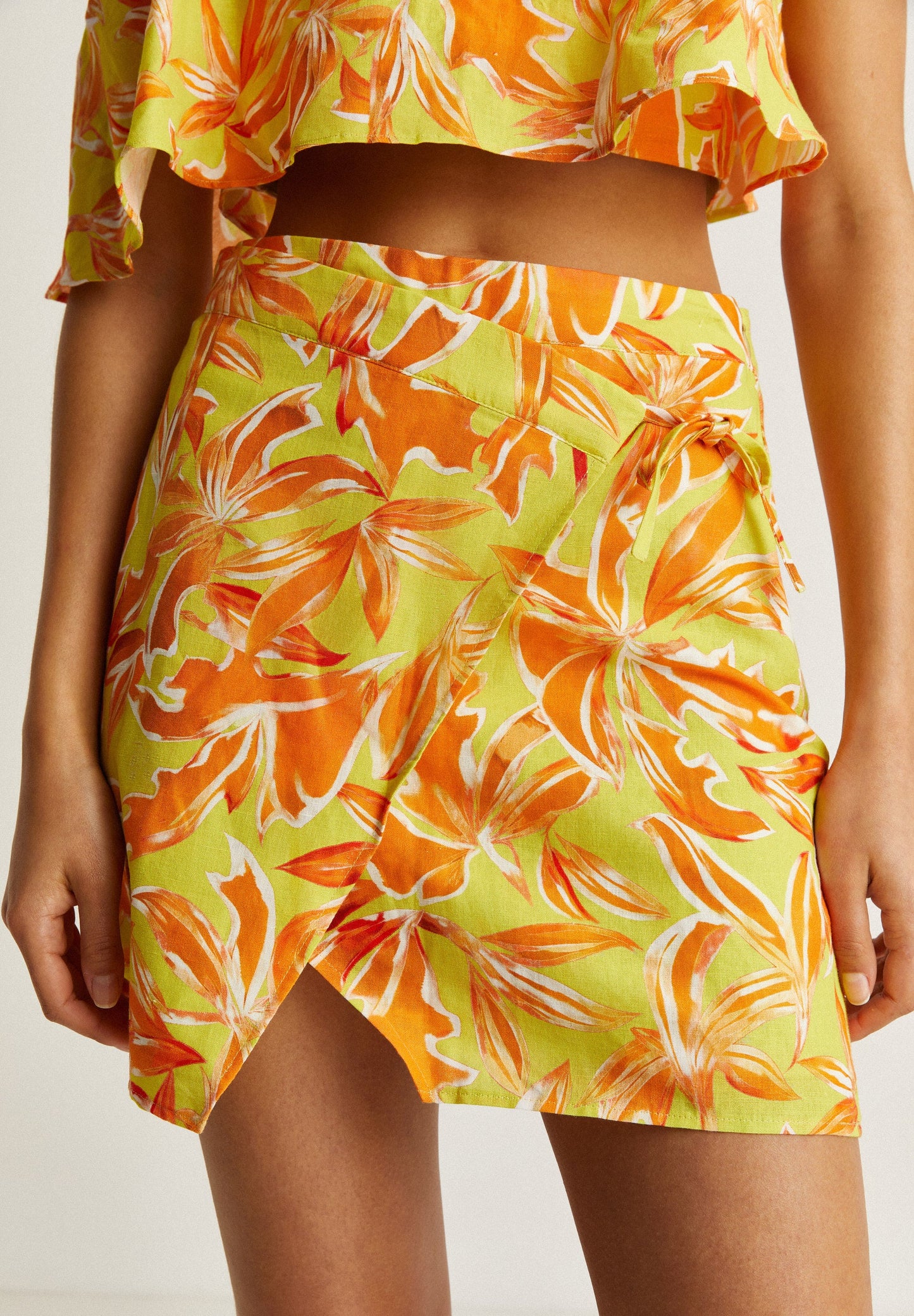 FALDA MINI LINO TROPICAL