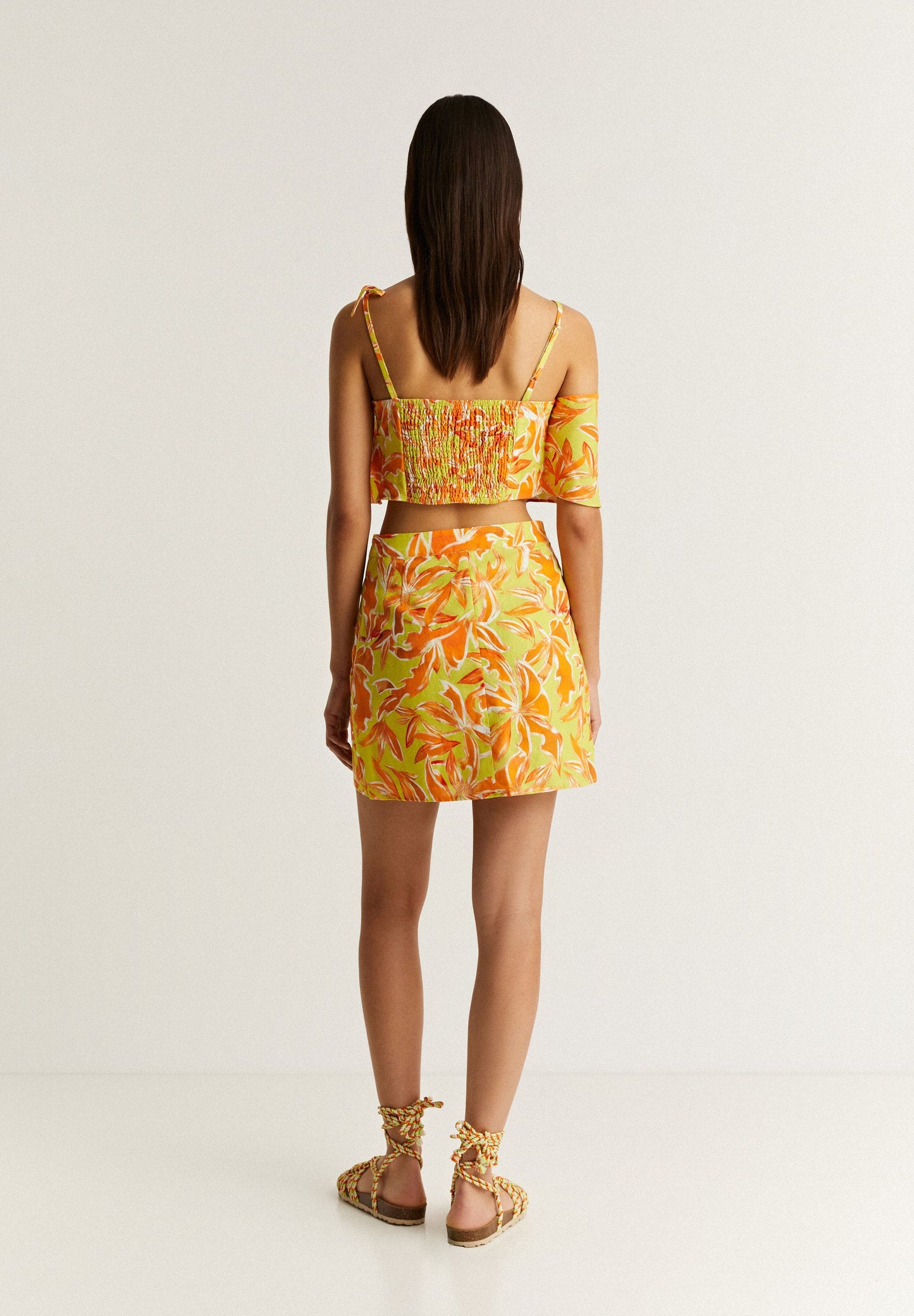 FALDA MINI LINO TROPICAL