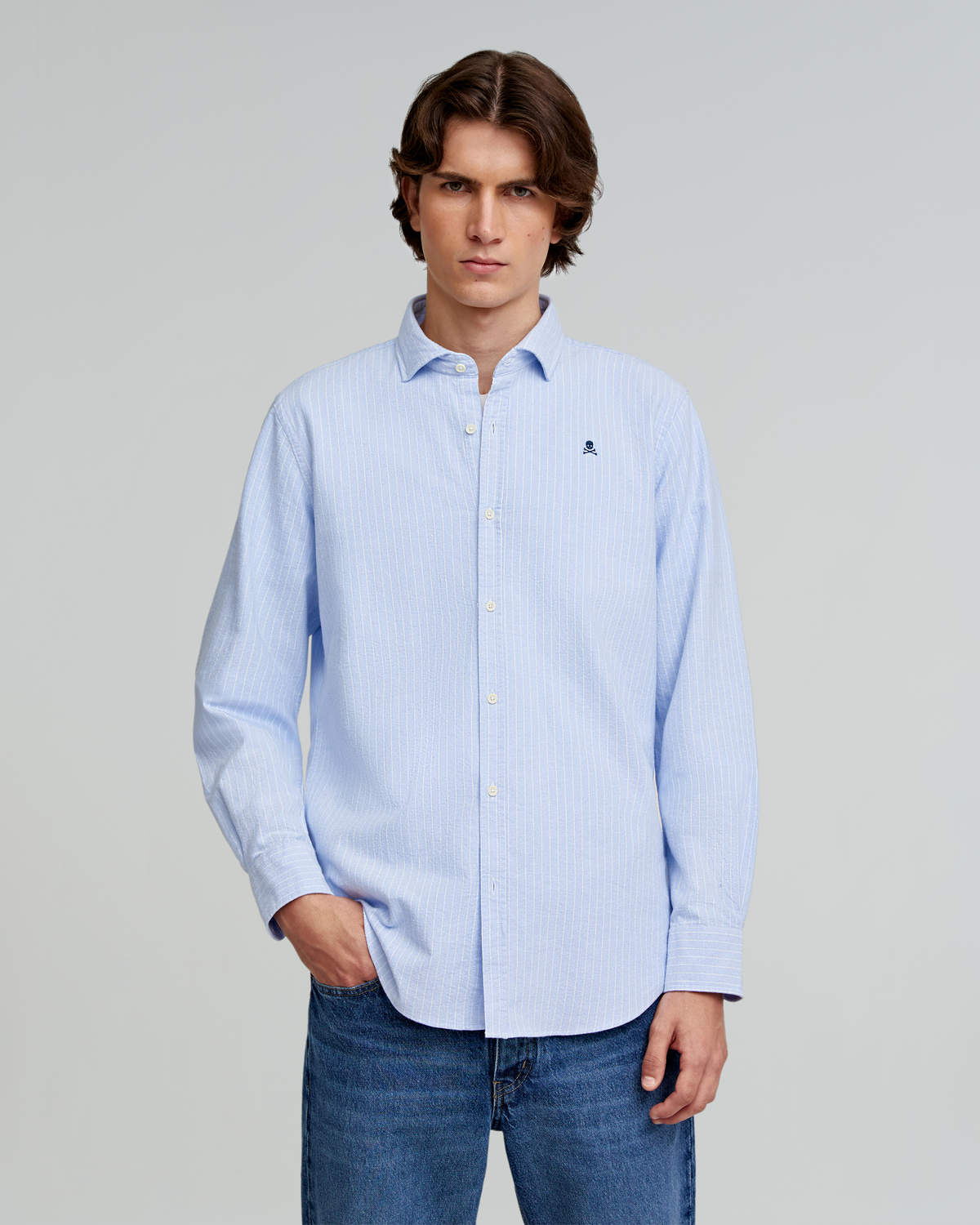 CAMISA OXFORD CALAVERA CONTRASTE