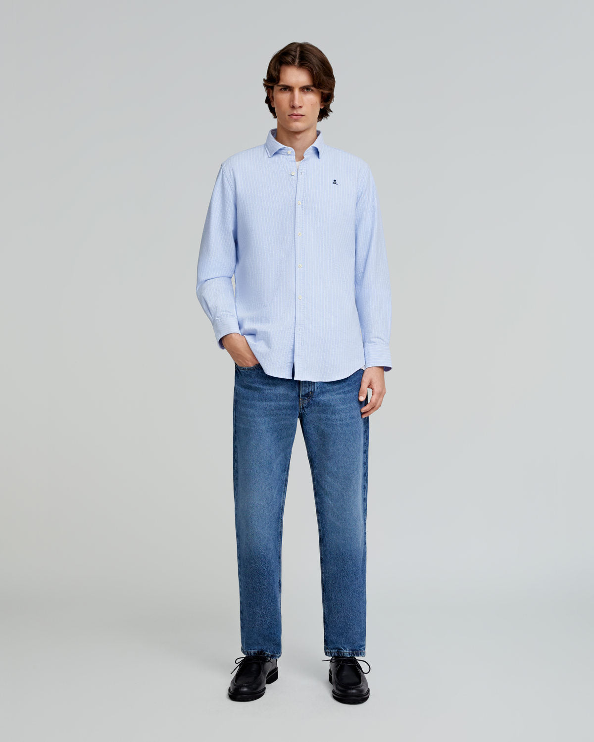 CAMISA OXFORD CALAVERA CONTRASTE