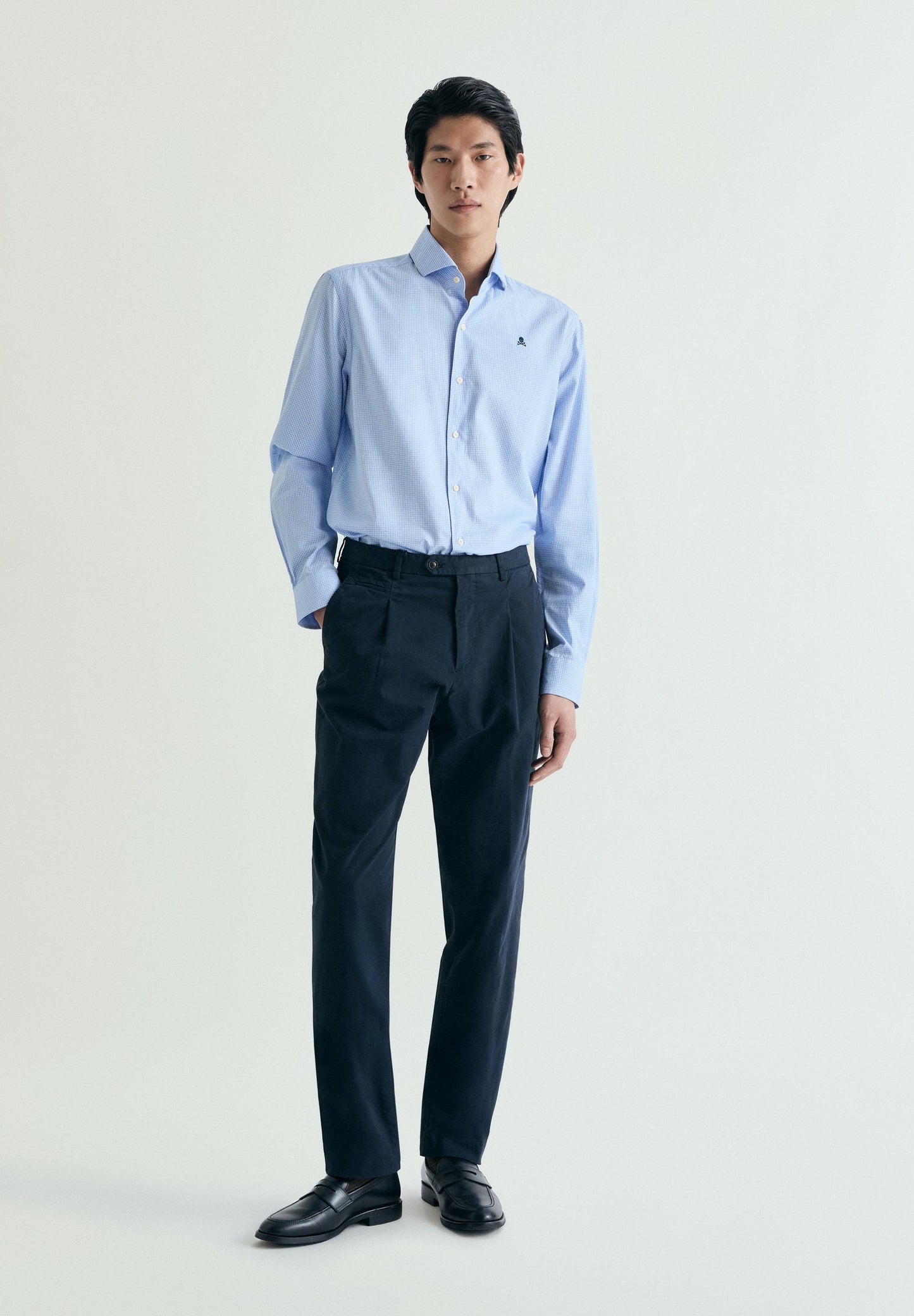 CAMISA CUADROS BORDADO CONTRASTE