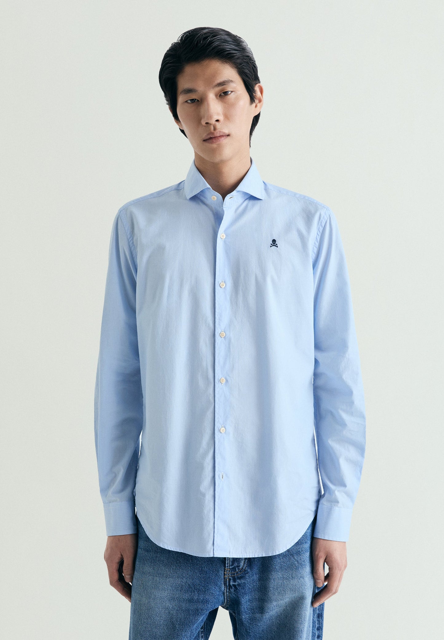 CAMISA RAYAS BORDADO CONTRASTE