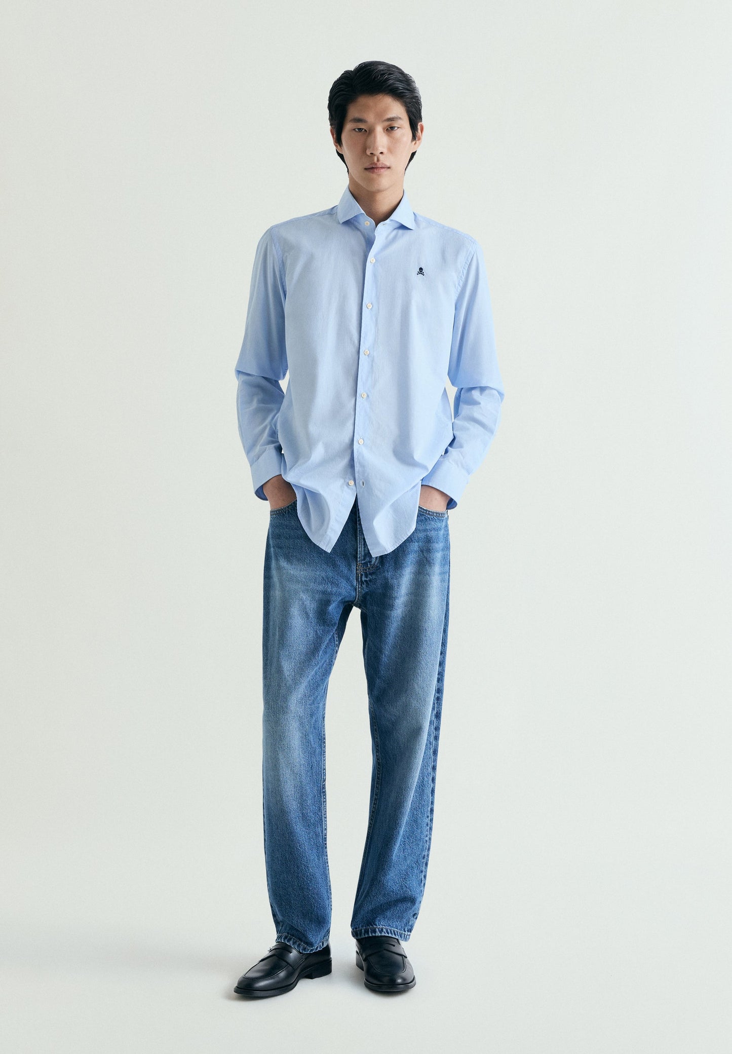 CAMISA RAYAS BORDADO CONTRASTE