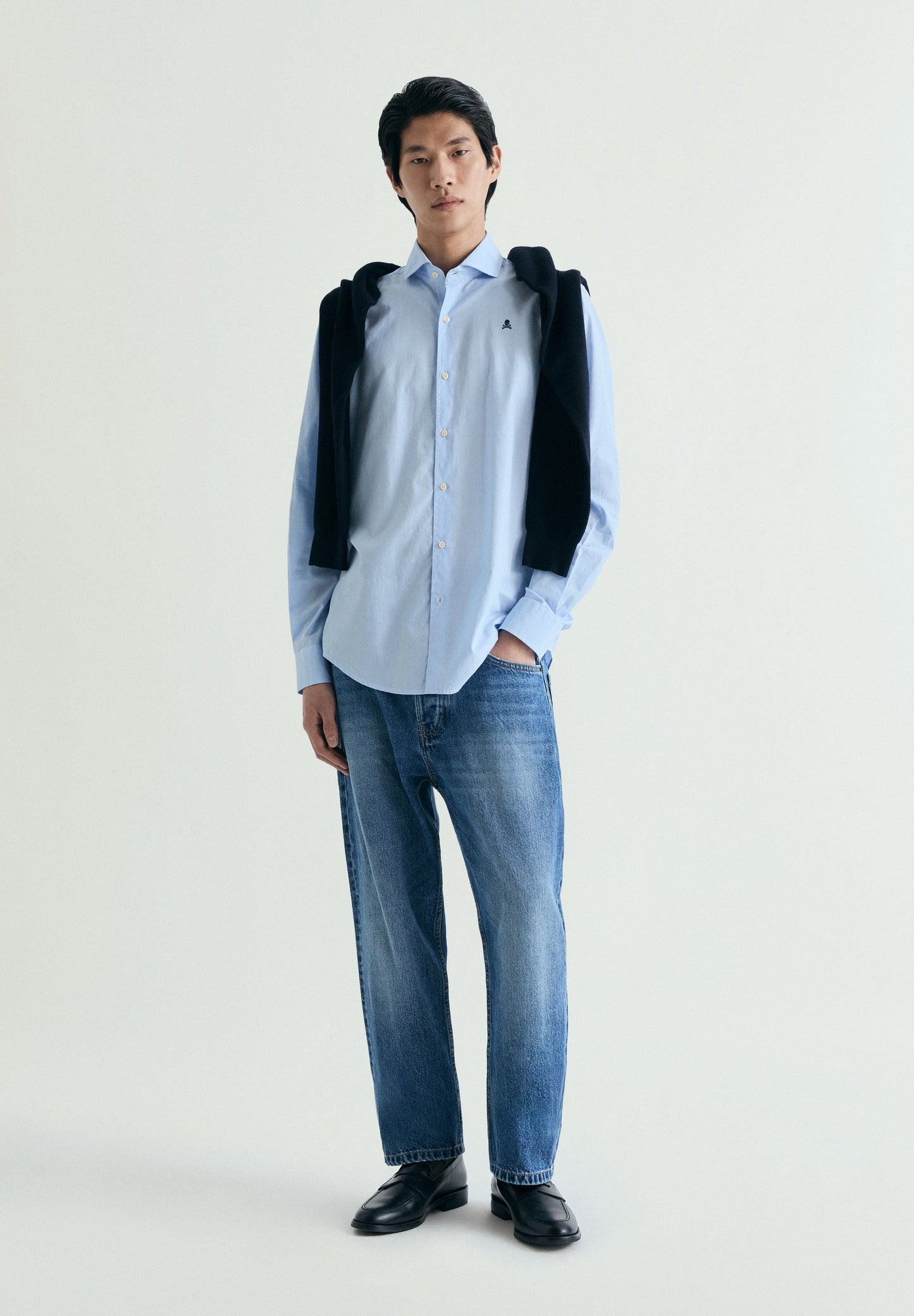 CAMISA RAYAS BORDADO CONTRASTE
