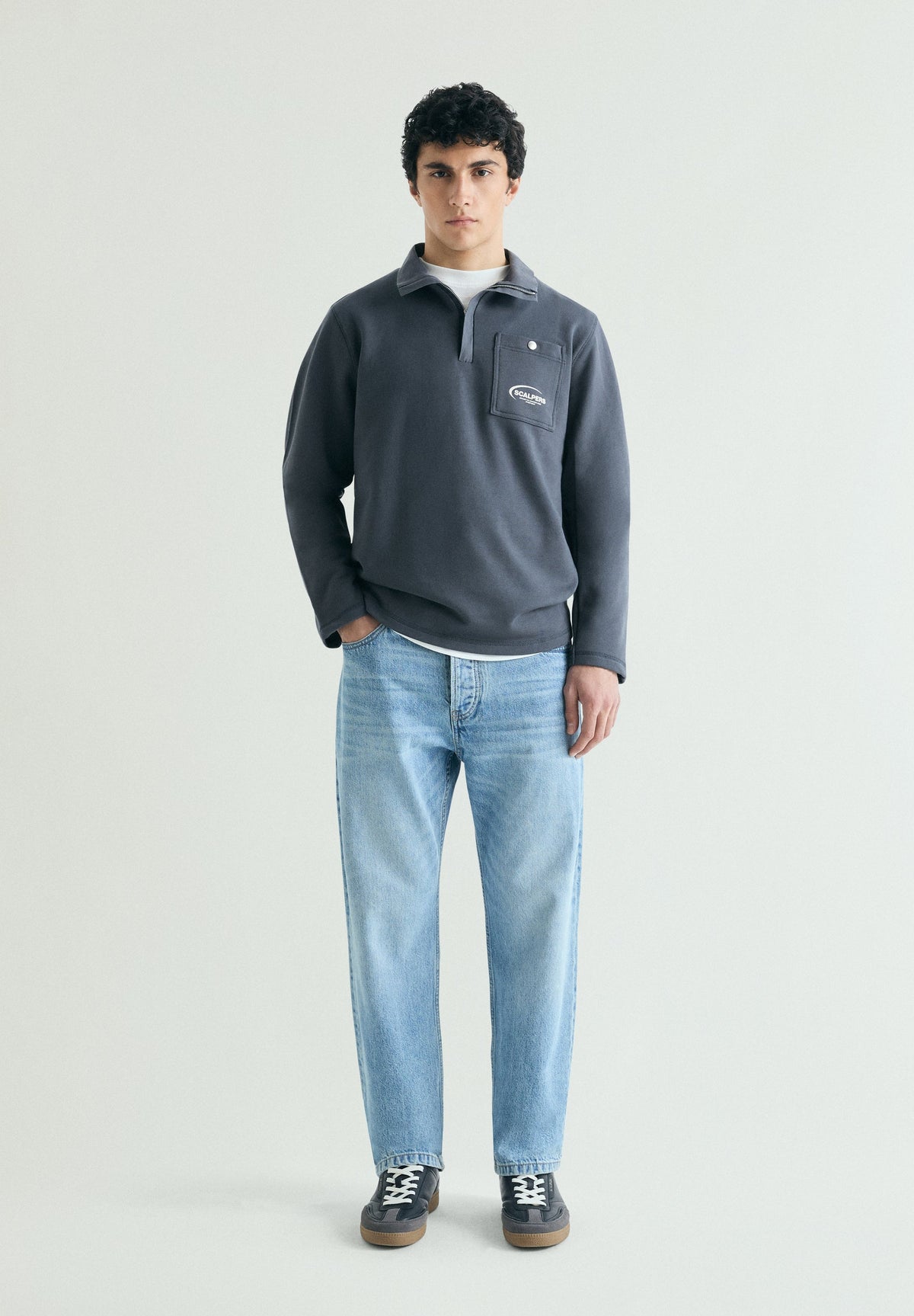 SUDADERA HALF ZIP BOLSILLO