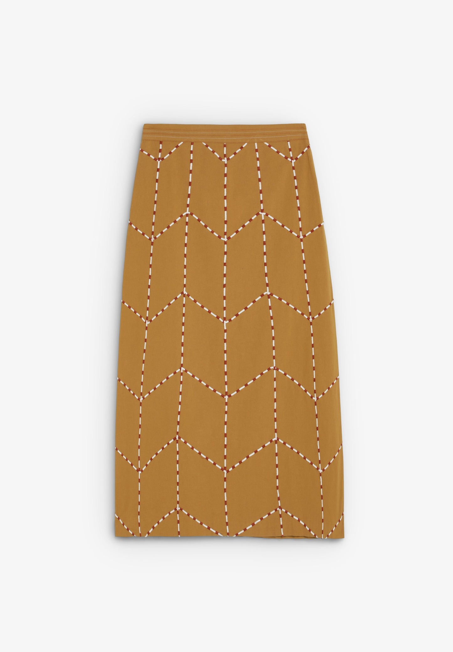 FALDA MIDI BORDADOS GEOMÉTRICOS