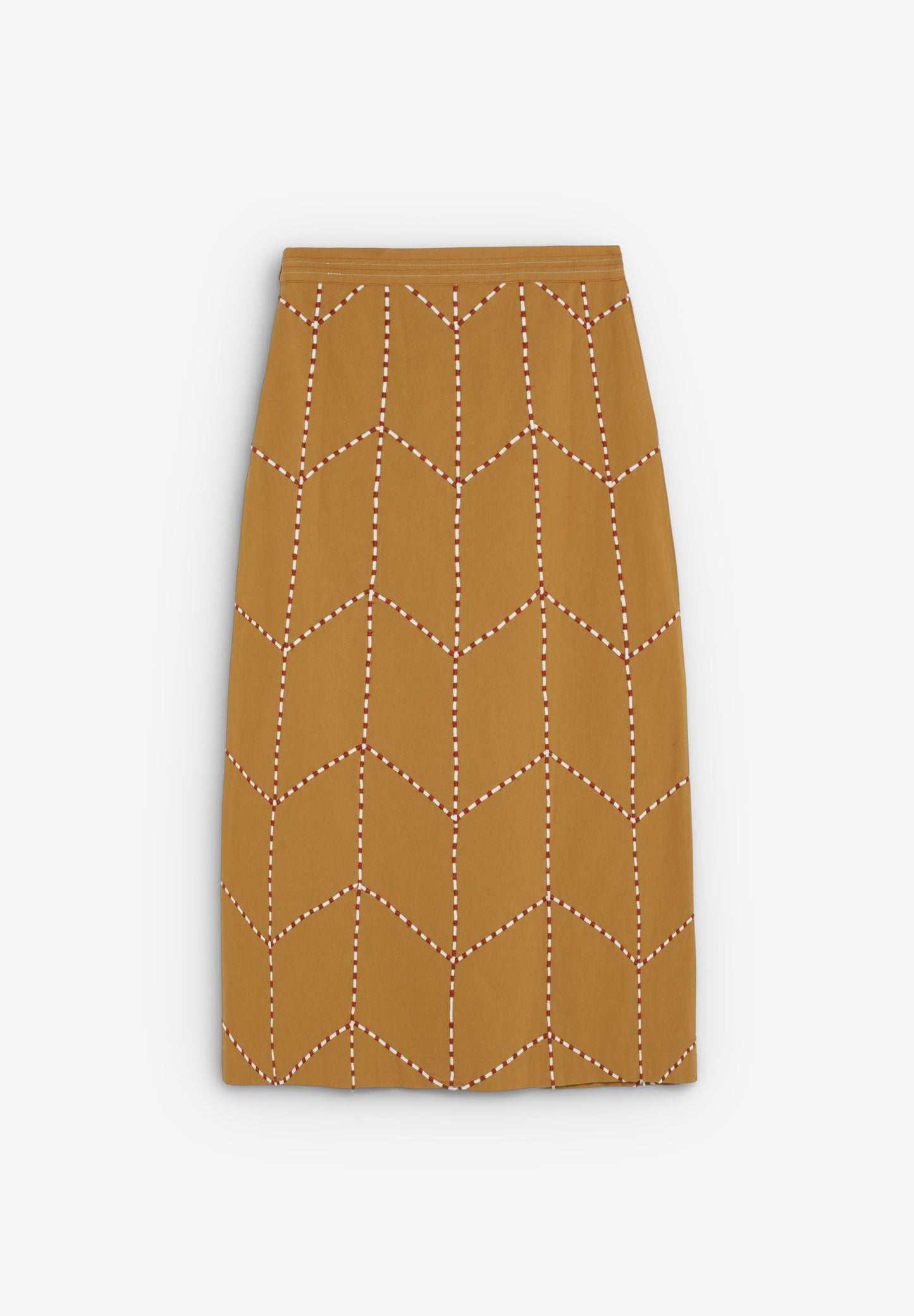 FALDA MIDI BORDADOS GEOMÉTRICOS