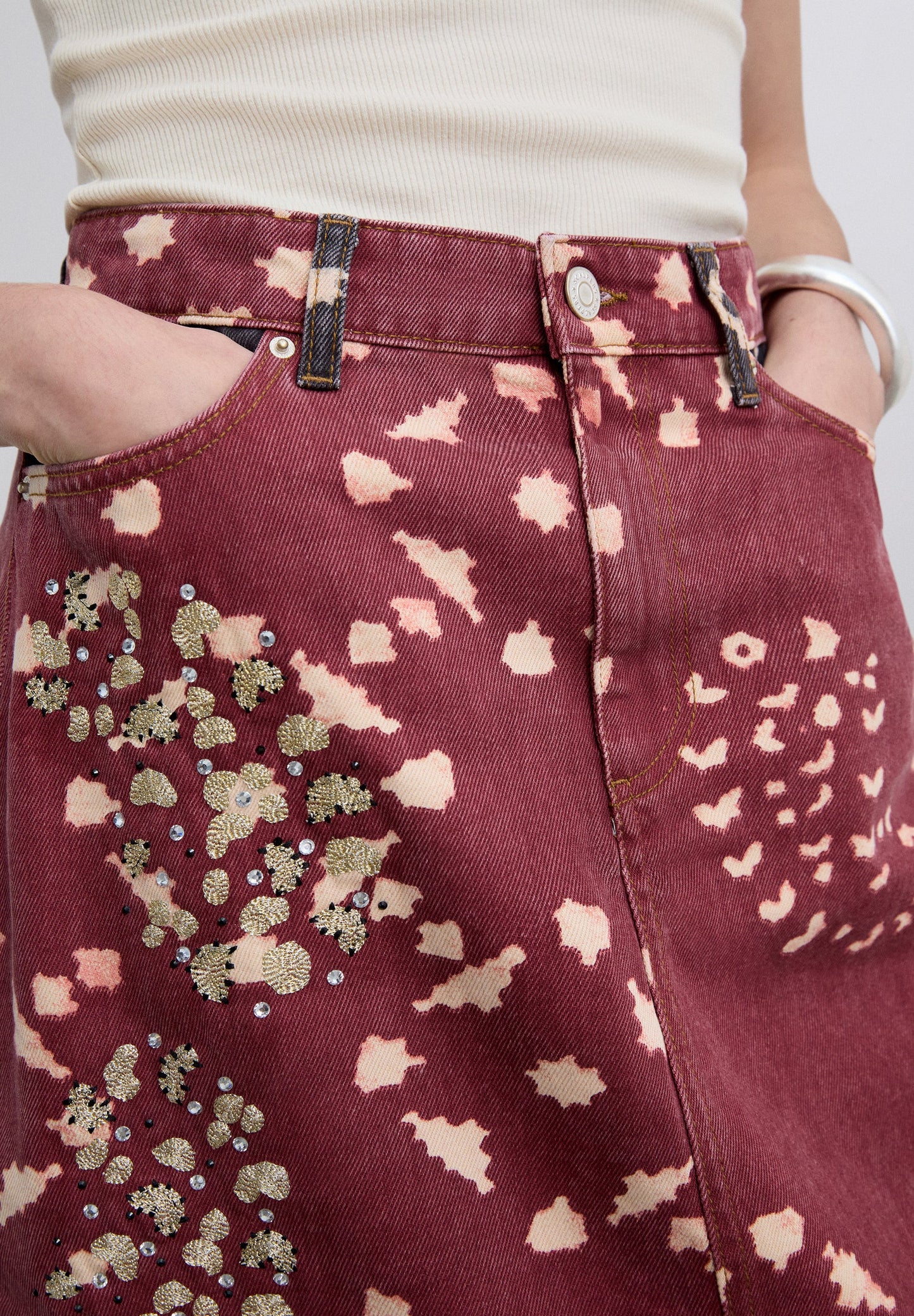 FALDA DENIM ESTAMPADA