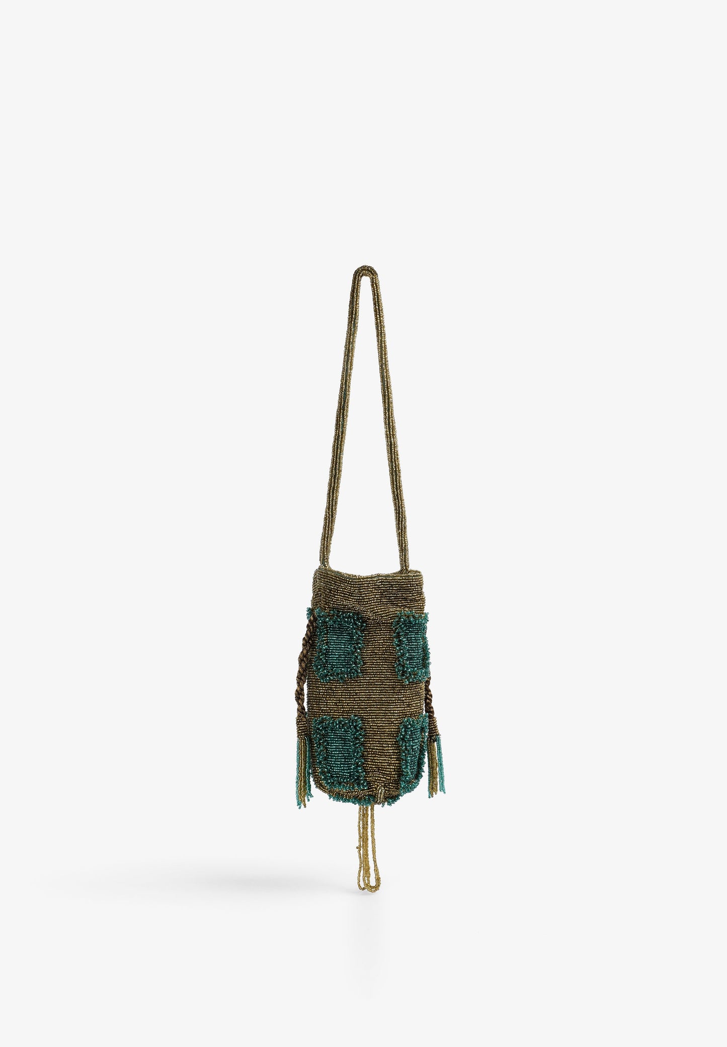 BOLSO BICOLOR CUENTAS