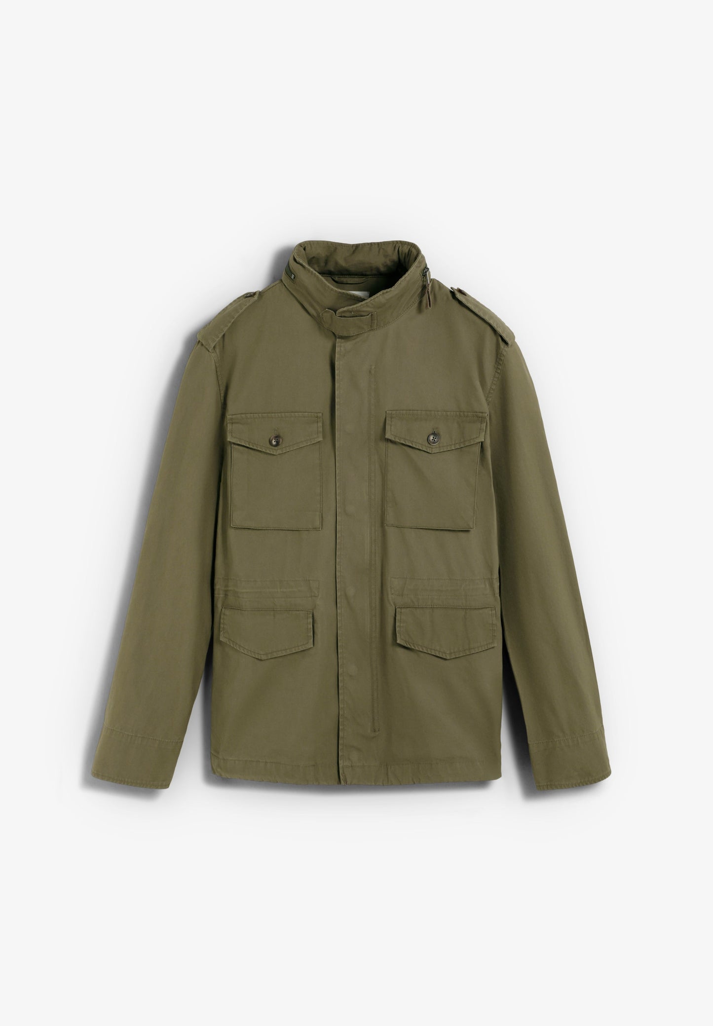 CHAQUETA MILITAR CON CAPUCHA OCULTA