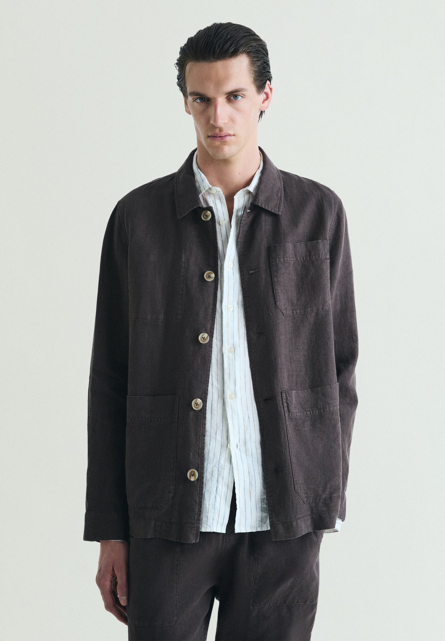 SOBRECAMISA LINO BOLSILLOS