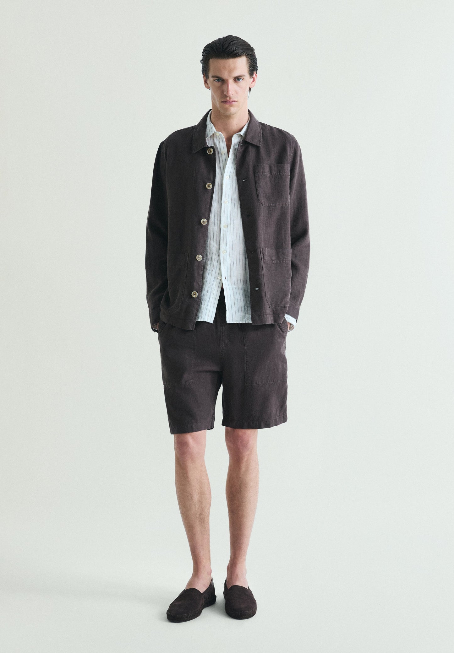 SOBRECAMISA LINO BOLSILLOS