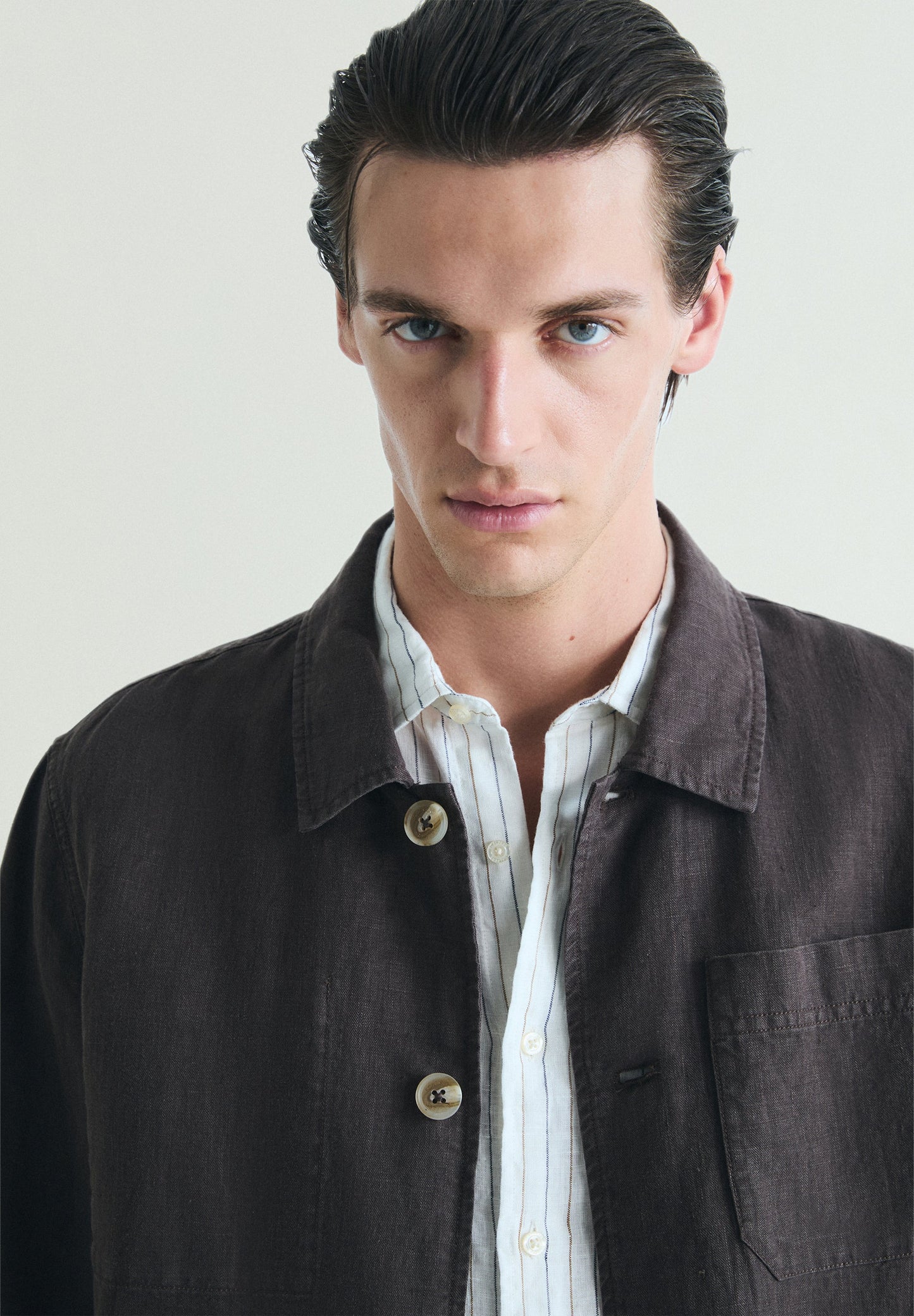 SOBRECAMISA LINO BOLSILLOS