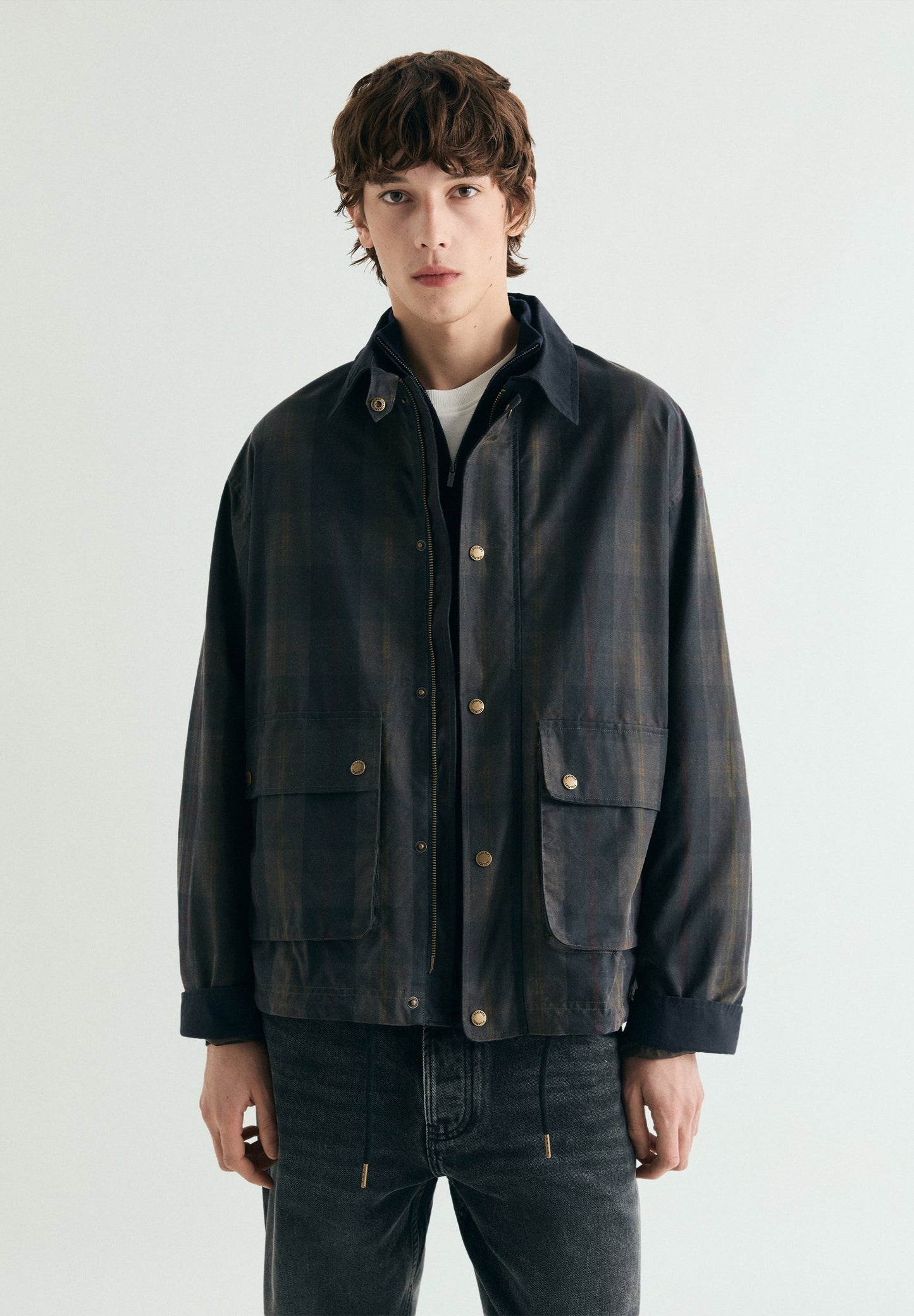 CHAQUETA ENCERADA CUADROS