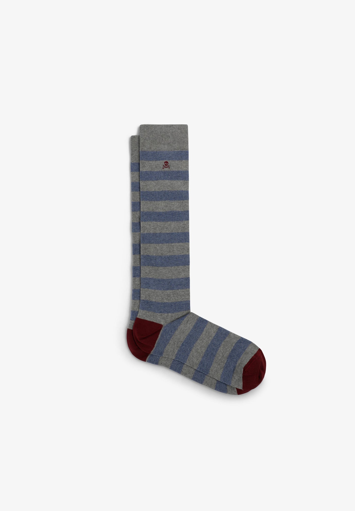 CALCETINES RAYAS BORDADO CALAVERA