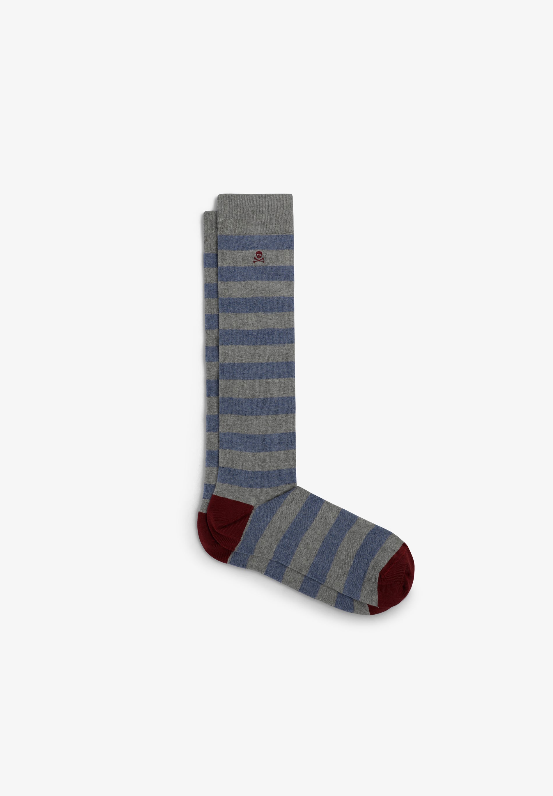 CALCETINES RAYAS BORDADO CALAVERA