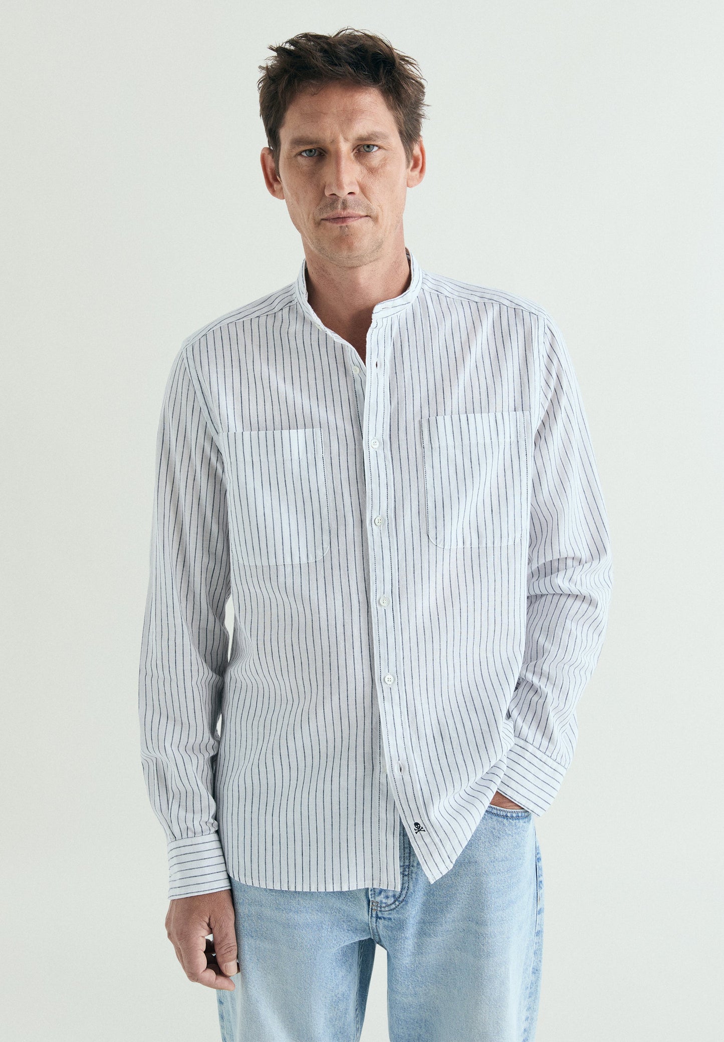 CAMISA BOLSILLOS CUELLO MAO