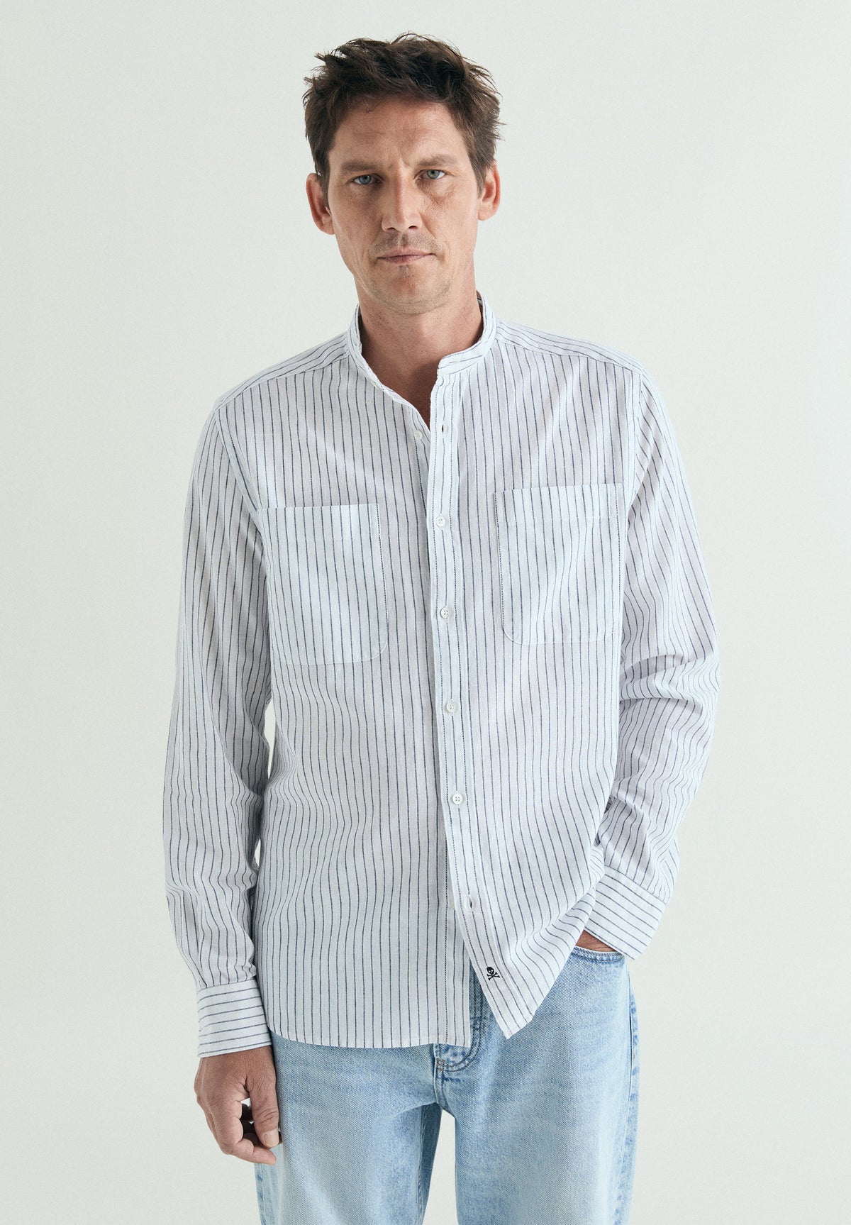 CAMISA BOLSILLOS CUELLO MAO