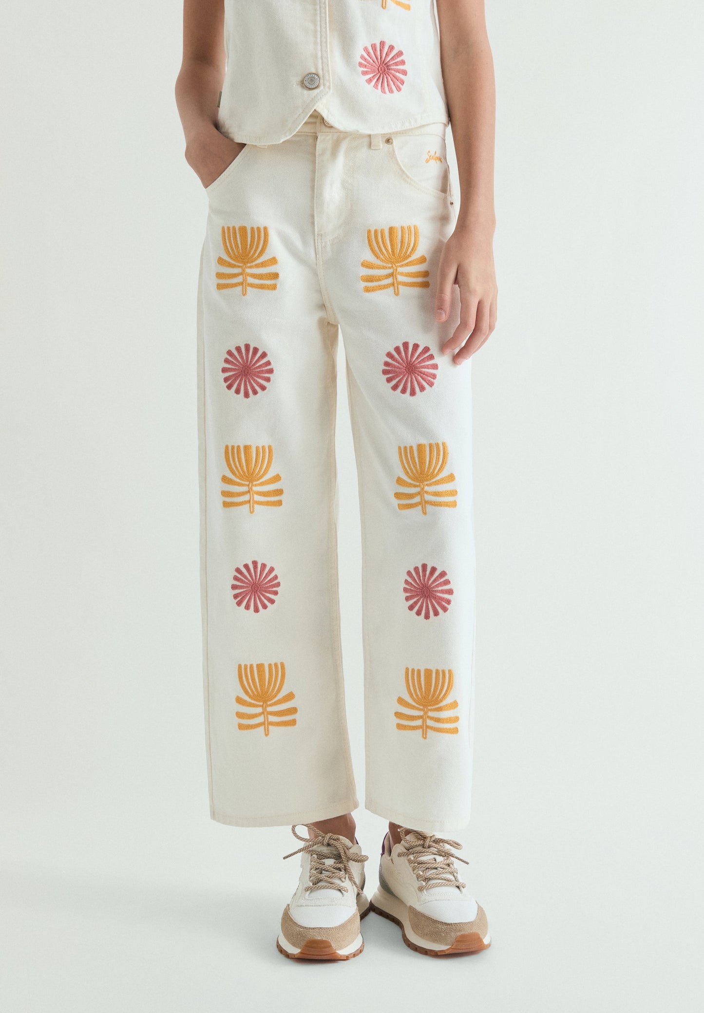JEANS CULOTTE BORDADOS