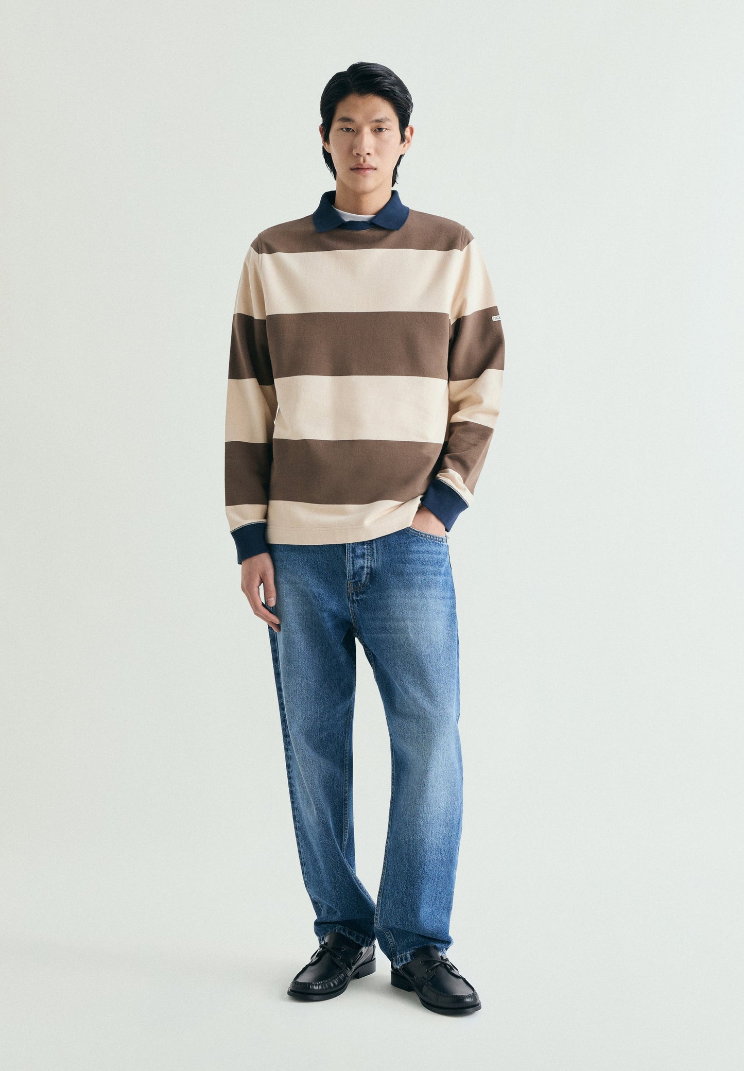 SUDADERA RAYAS CUELLO CONTRASTE