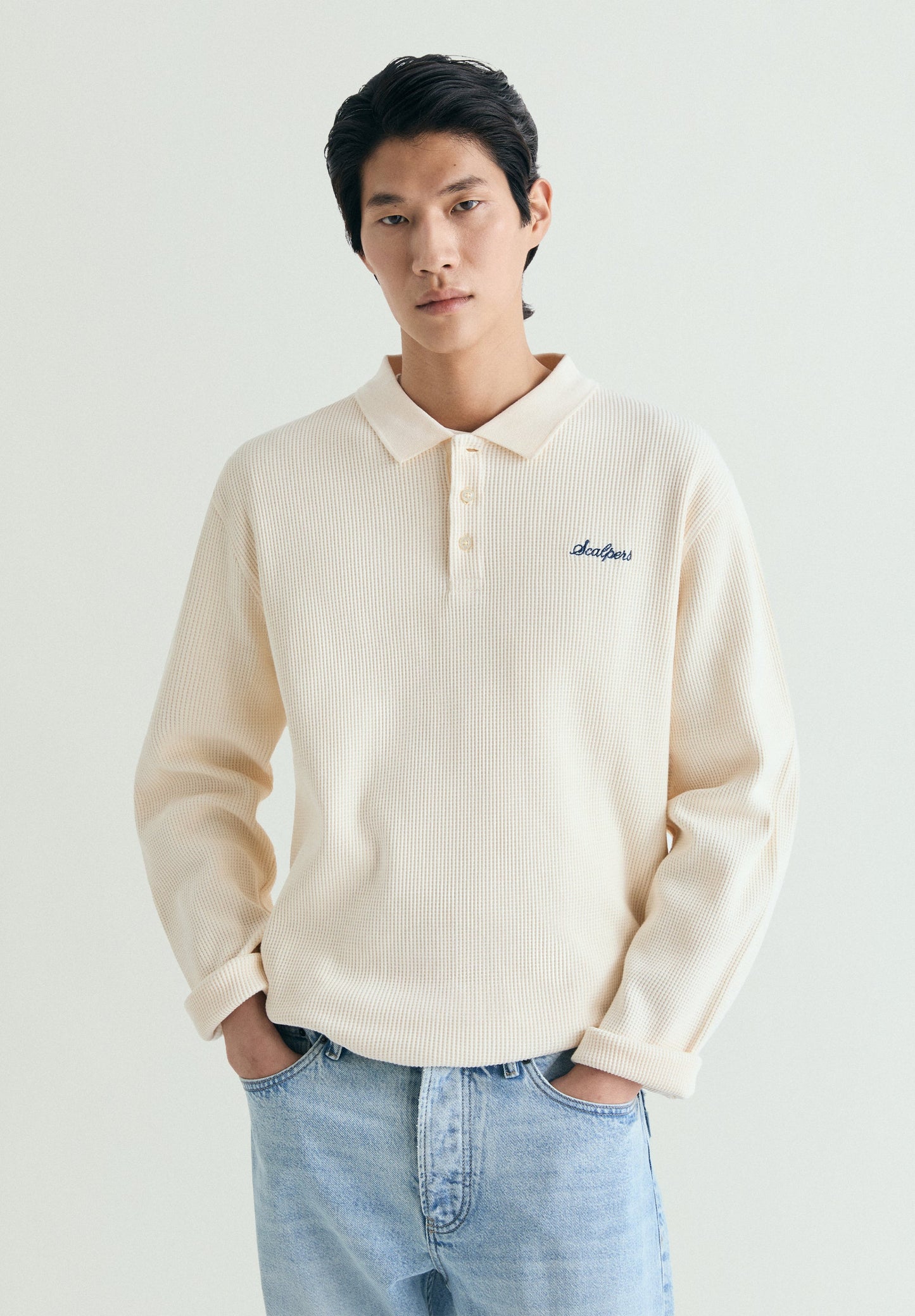 SUDADERA ESTILO POLO WAFFLE