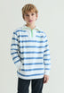 SUDADERA DE RAYAS CON CUELLO POLO