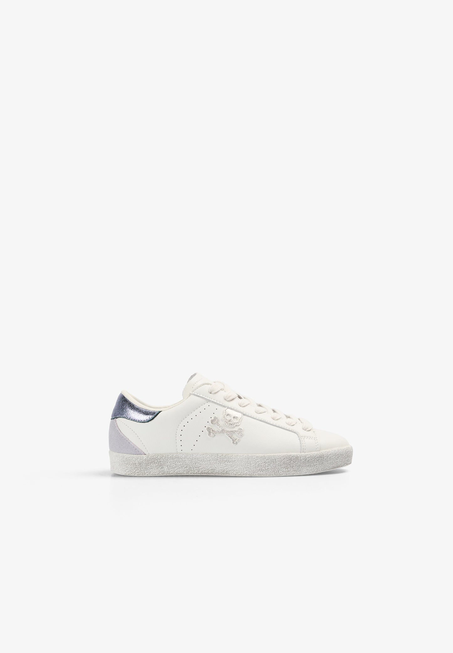 ZAPATILLA PIEL CONTRASTE METALIZADO