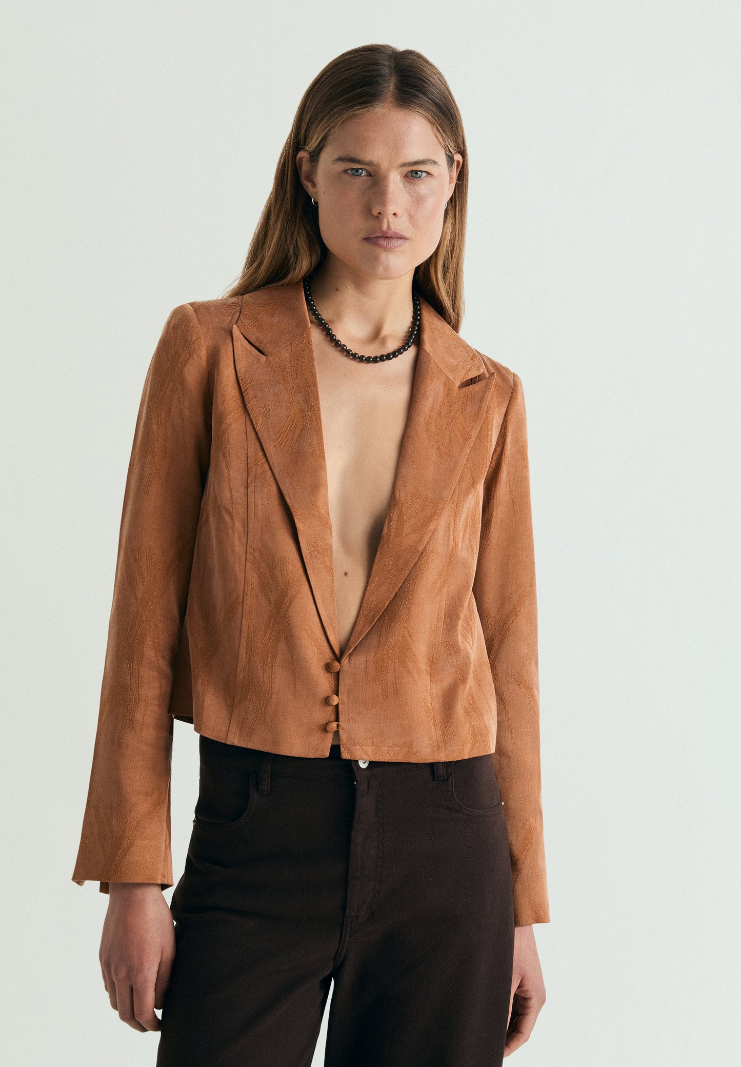 BLAZER CROP JACQUARD