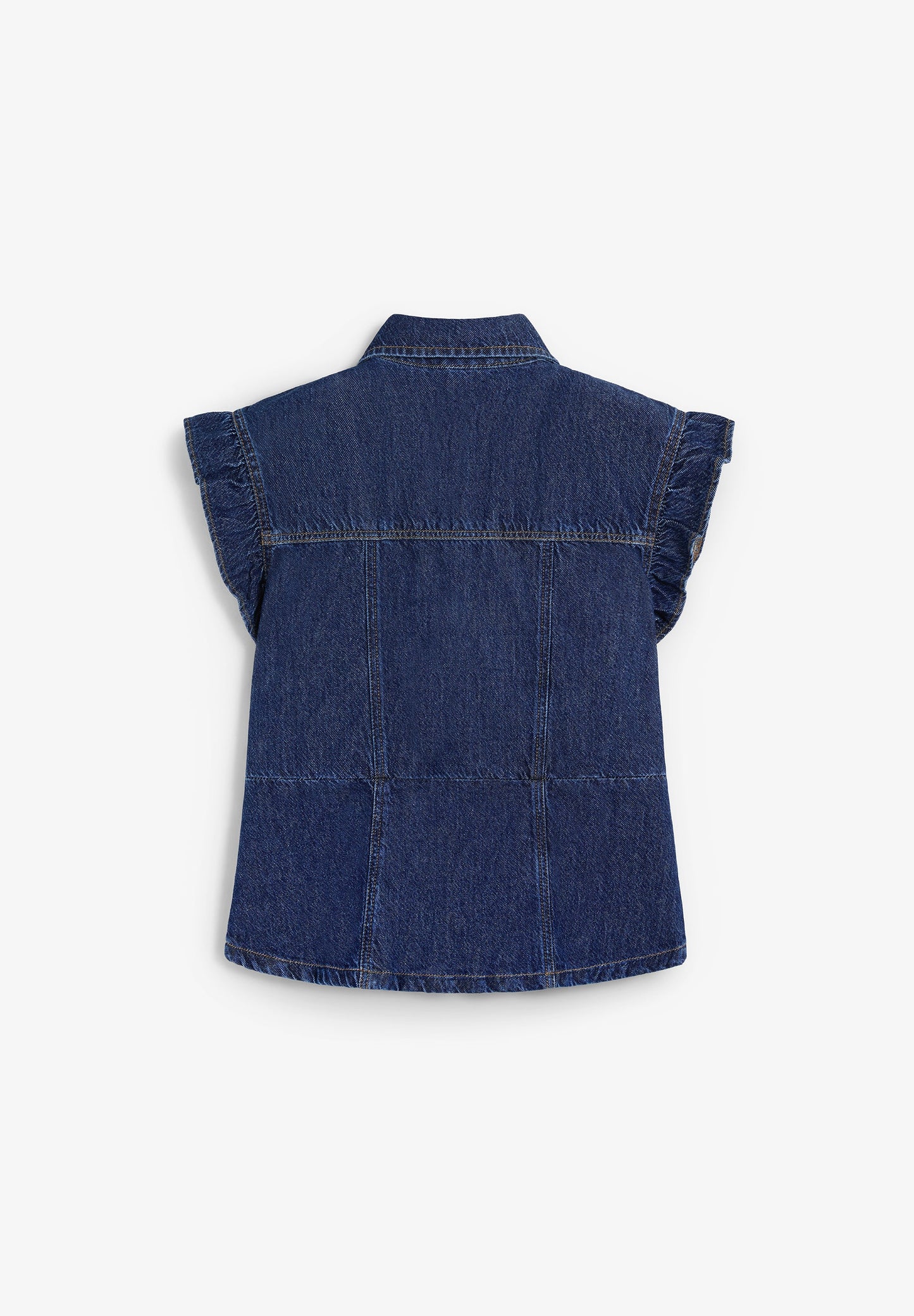 CAMISA DENIM CON MANGA VOLANTE