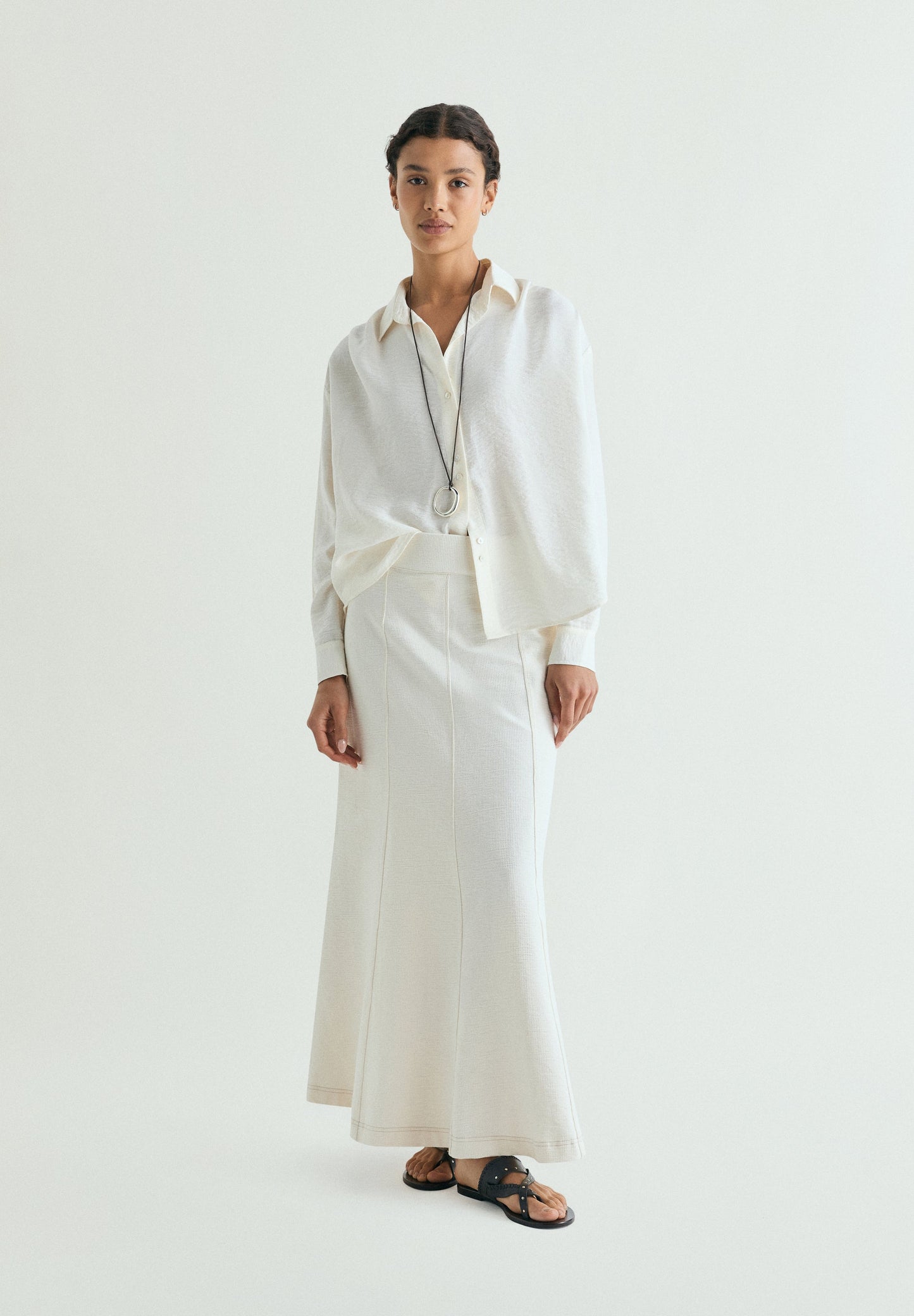 FALDA MIDI TEXTURA