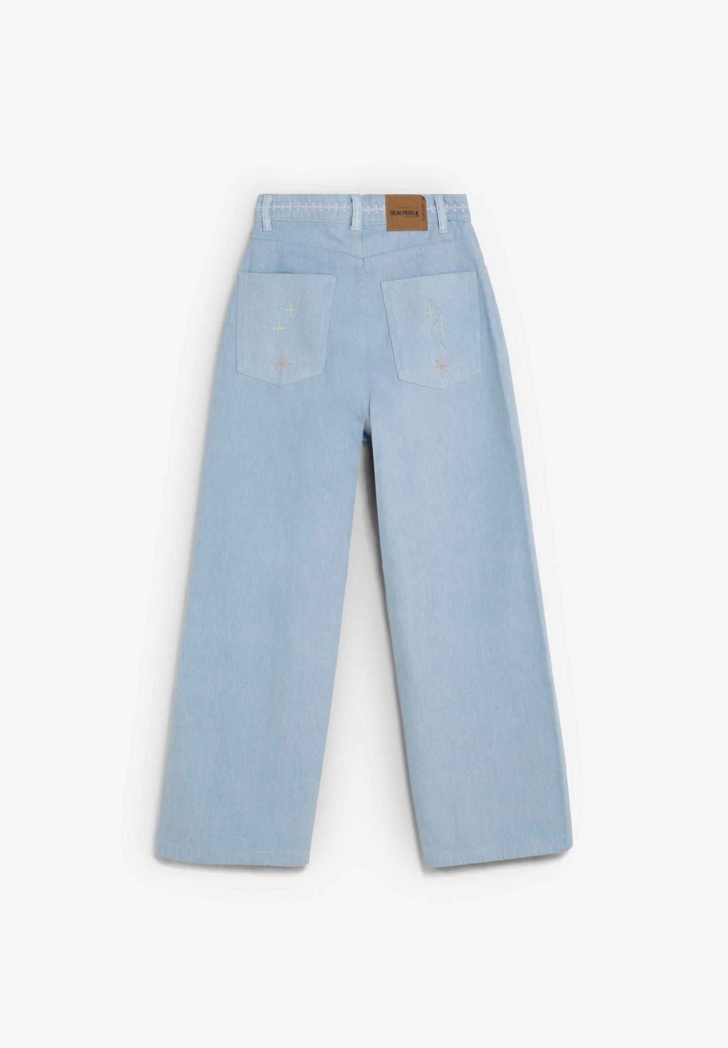 PANTALÓN DENIM WIDE LEG  BORDADOS