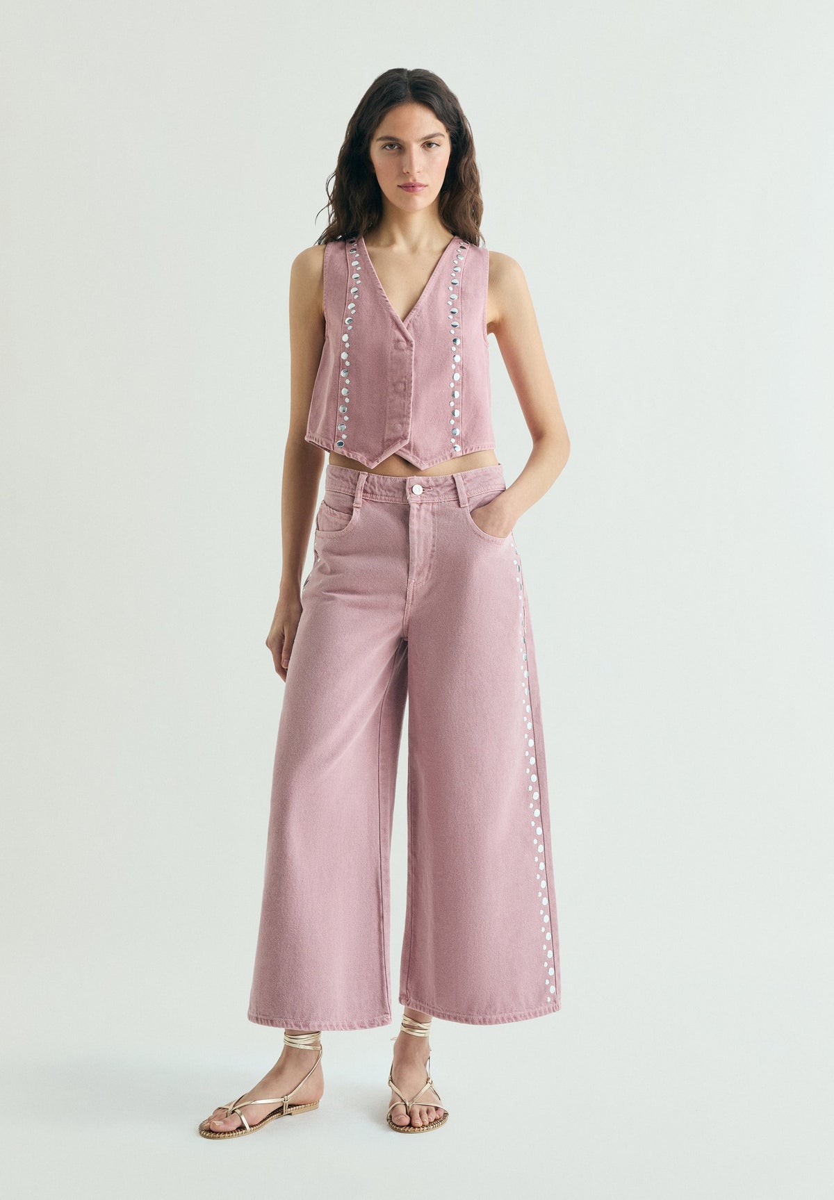 JEANS CULOTTE STUDS