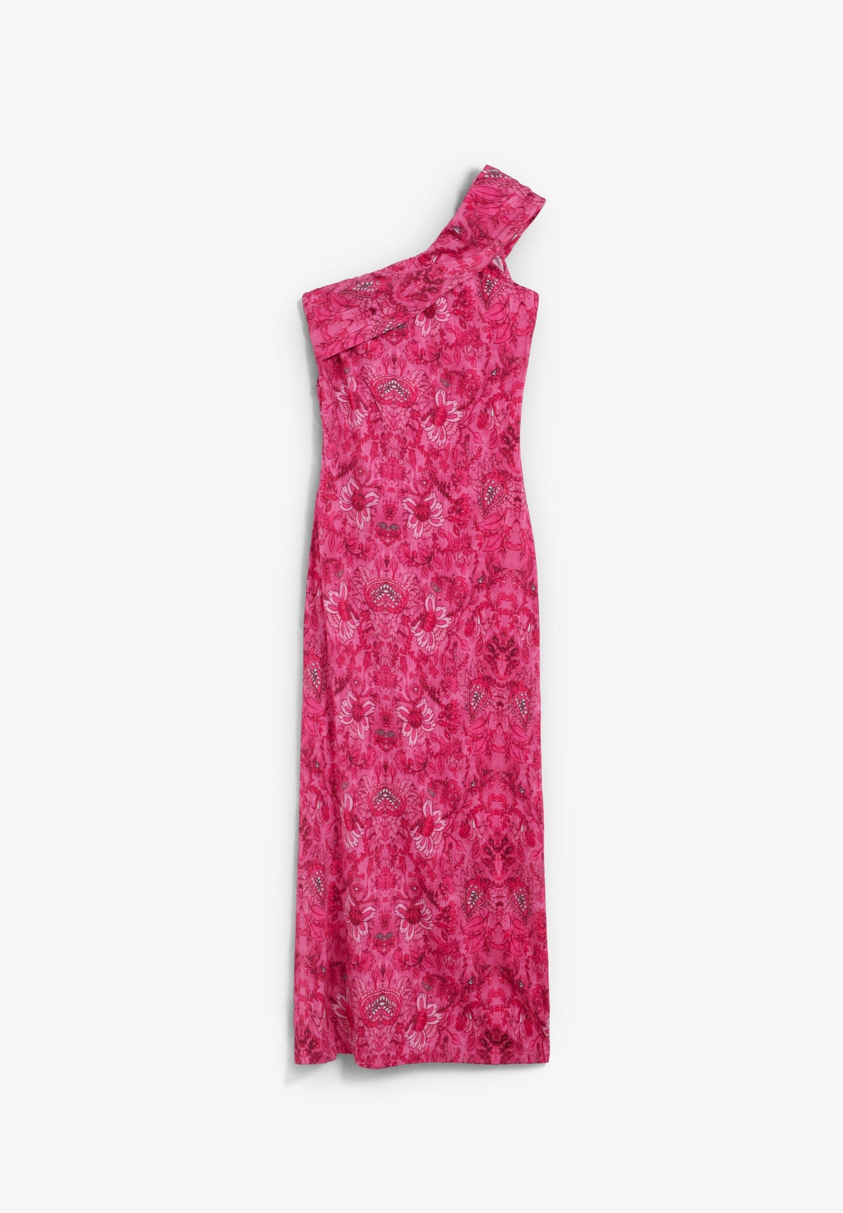 VESTIDO MIDI ASIMÉTRICO ESTAMPADO