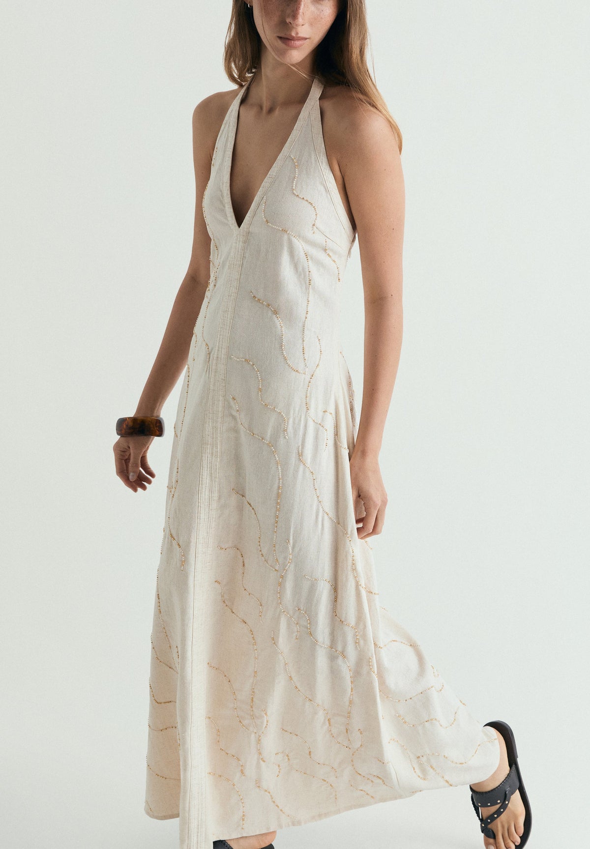 VESTIDO HALTER ABALORIOS